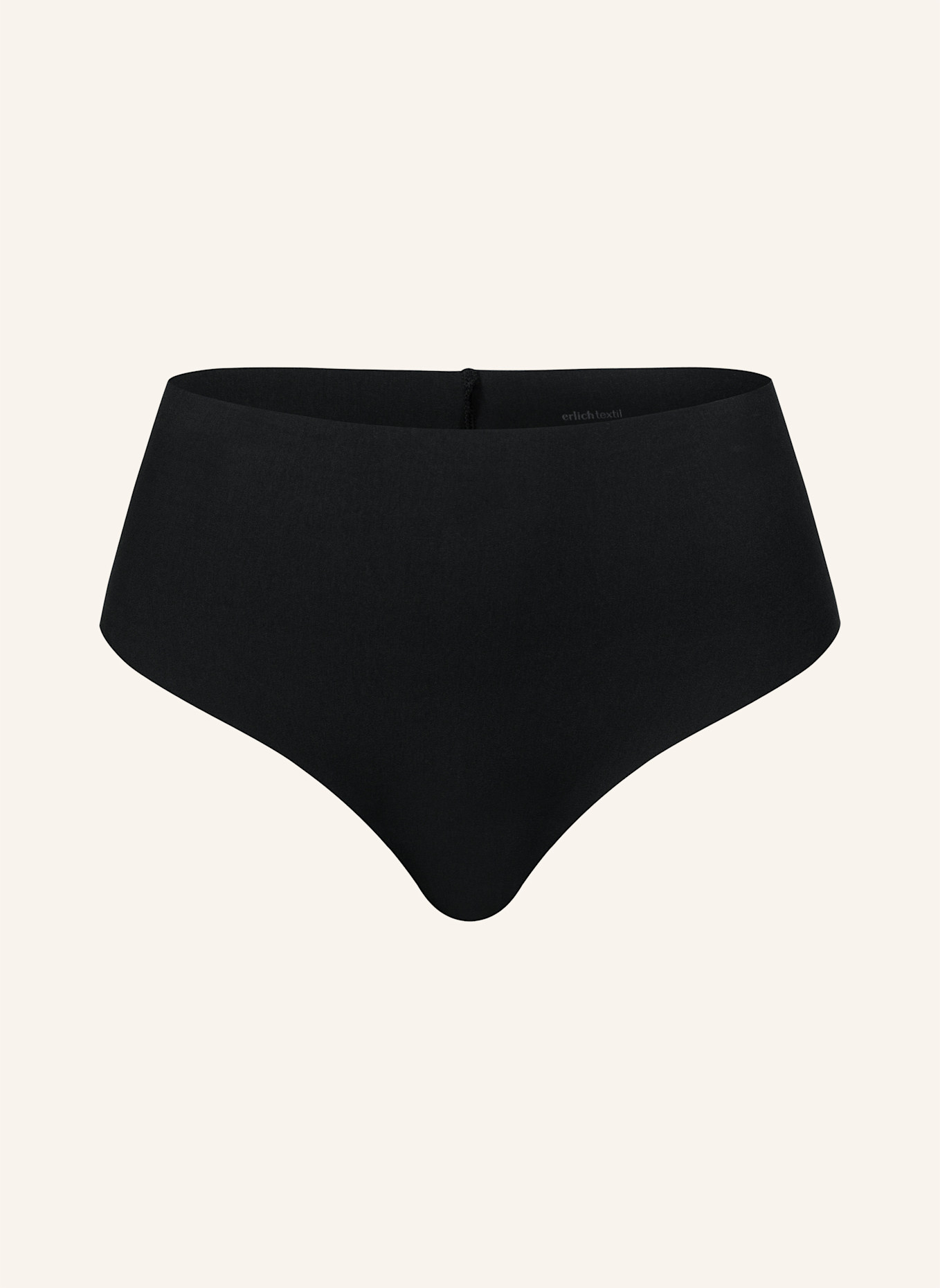 erlich textil Brazil String CASUAL COTTON HIGH WAIST BRAZIL STRING: SCHWARZ