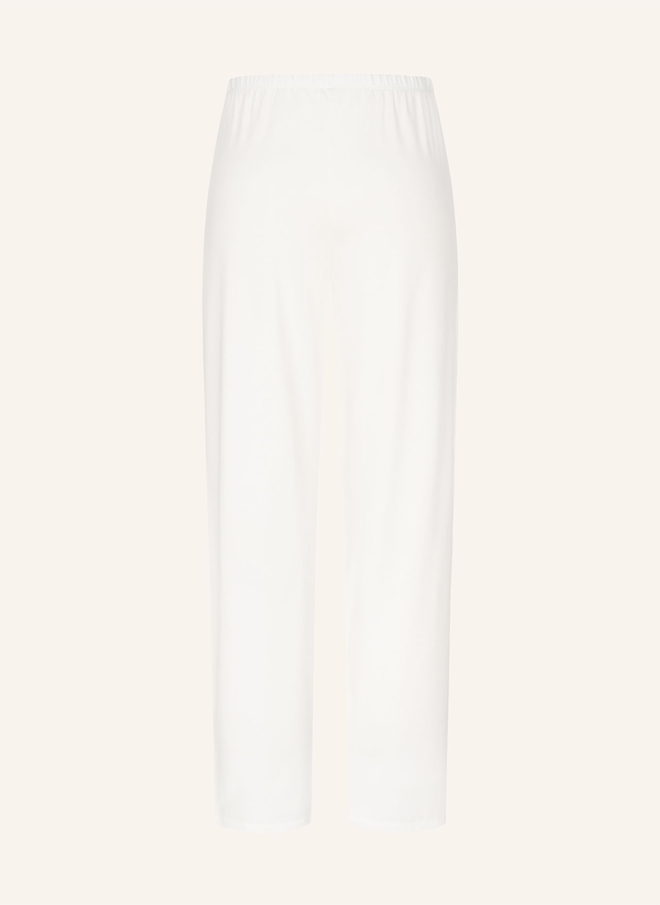 erlich textil Light Touch lange Schlafhose mit Lyocell - seidig weich: BEIGE / WEISS