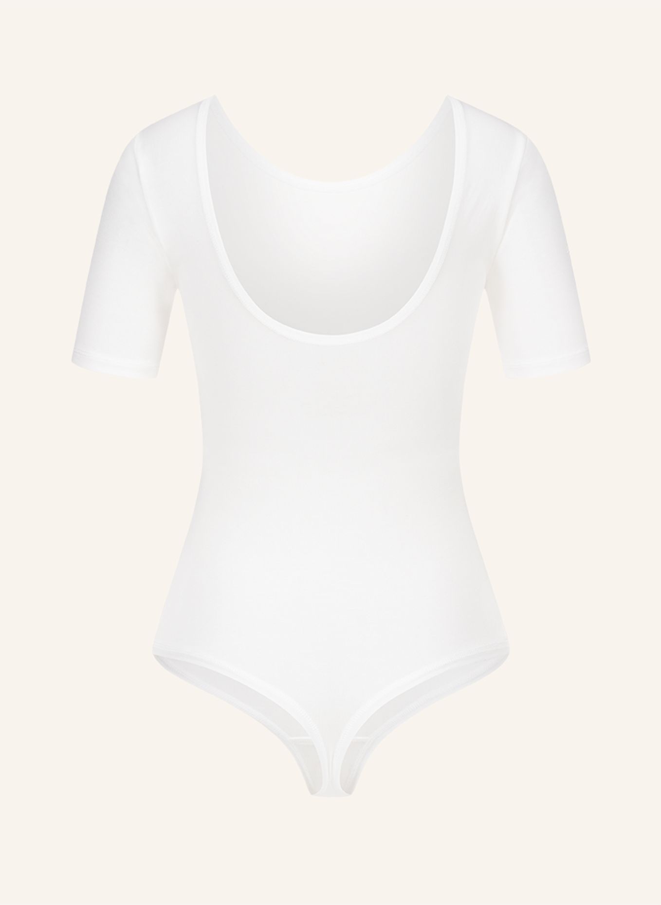 erlich textil Light Touch Body mit Rückenausschnitt aus weichem Lyocell: BEIGE / WEISS