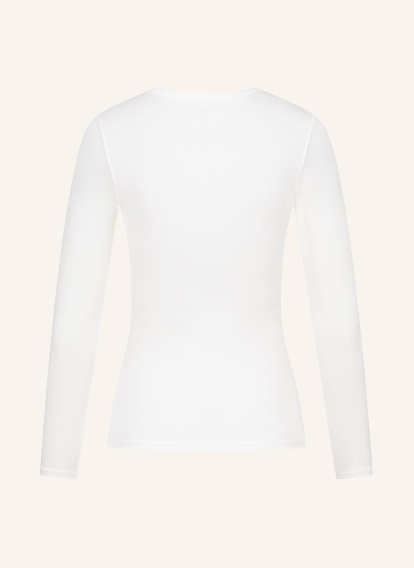 erlich textil Light Touch schmales Langarmshirt mit Lyocell - seidig weich: BEIGE / WEISS