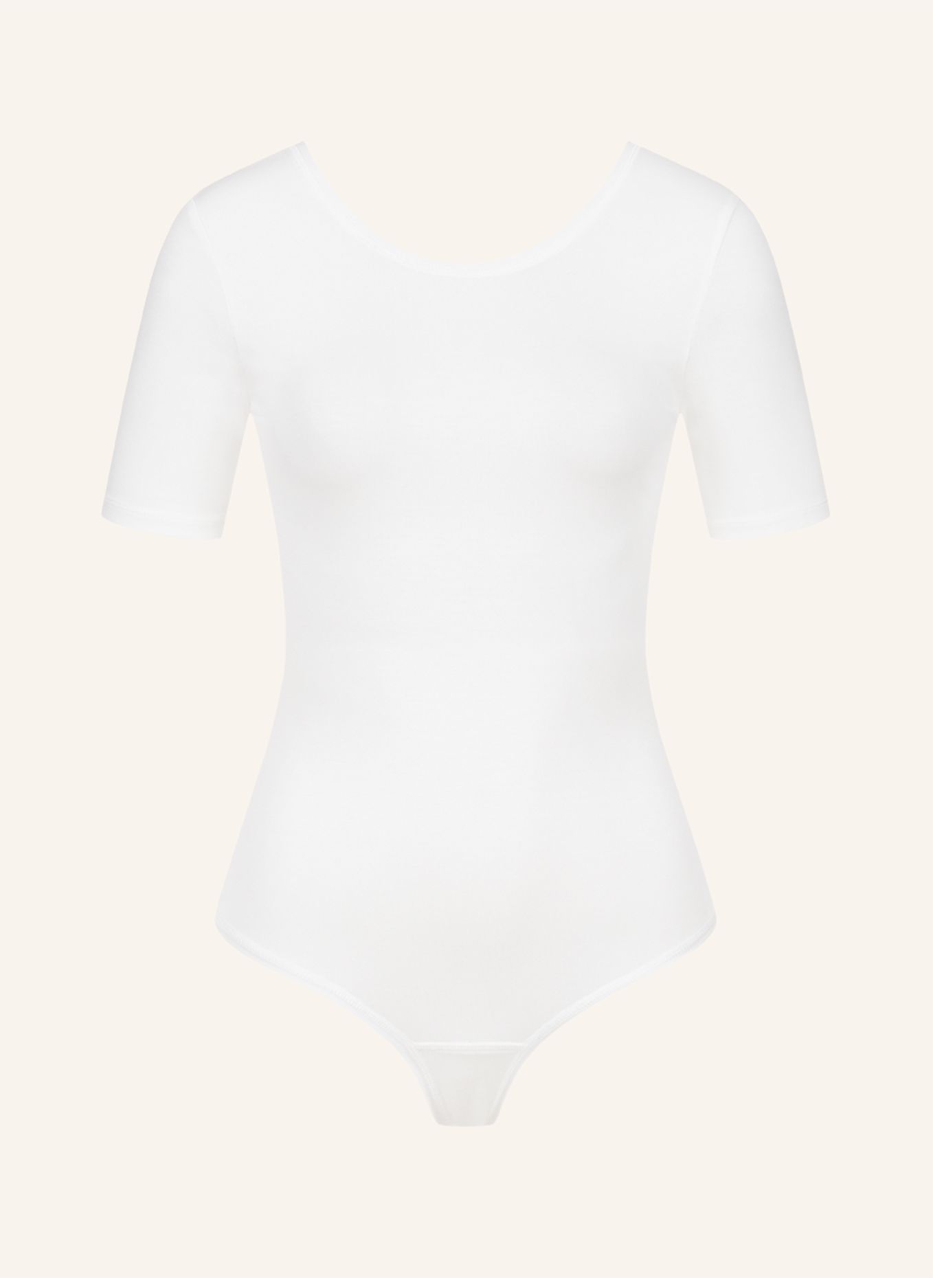 erlich textil Light Touch Body mit Rückenausschnitt aus weichem Lyocell: BEIGE / WEISS