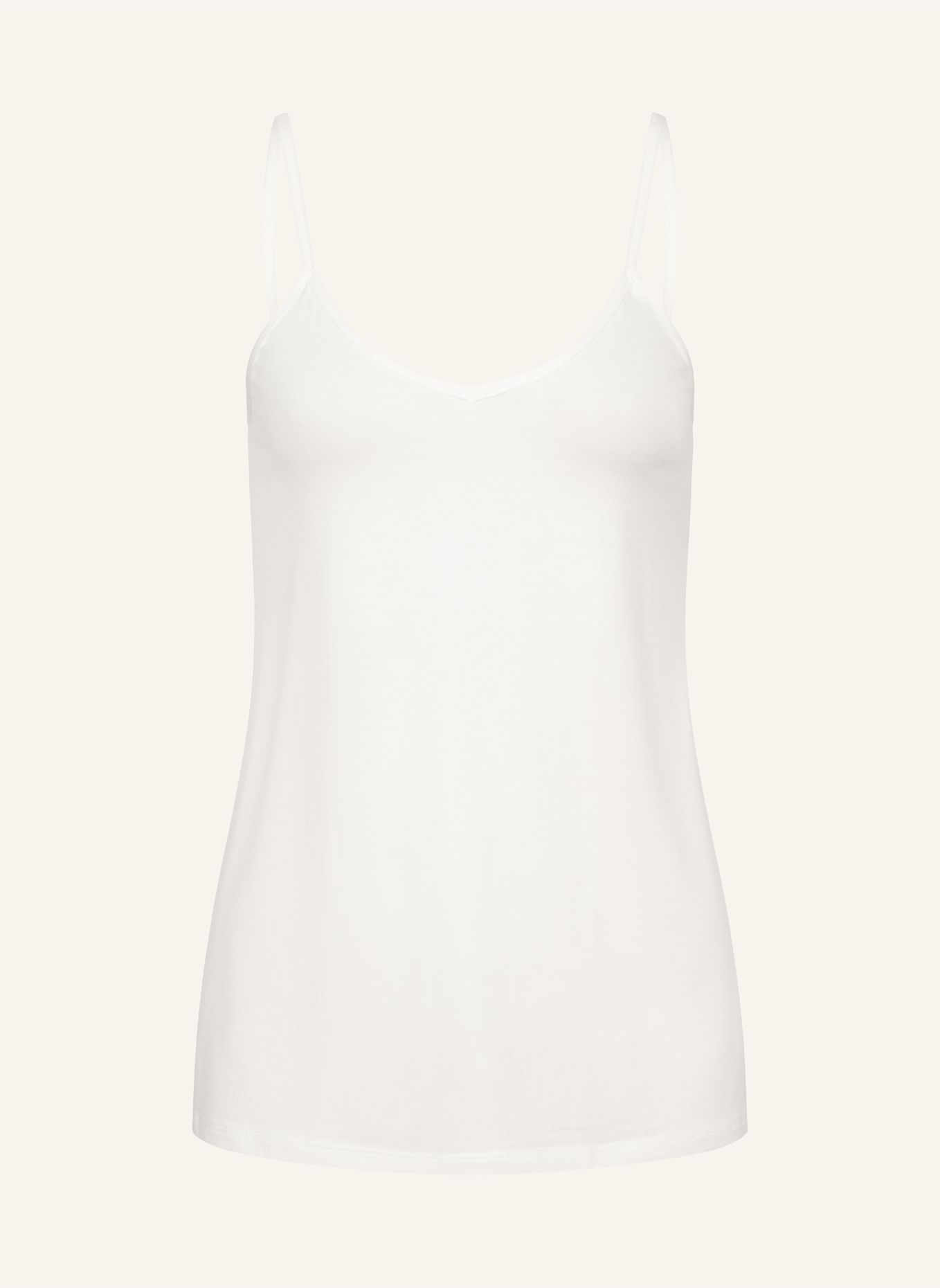 erlich textil Light Touch Camisole mit weichem Lyocell: BEIGE / WEISS