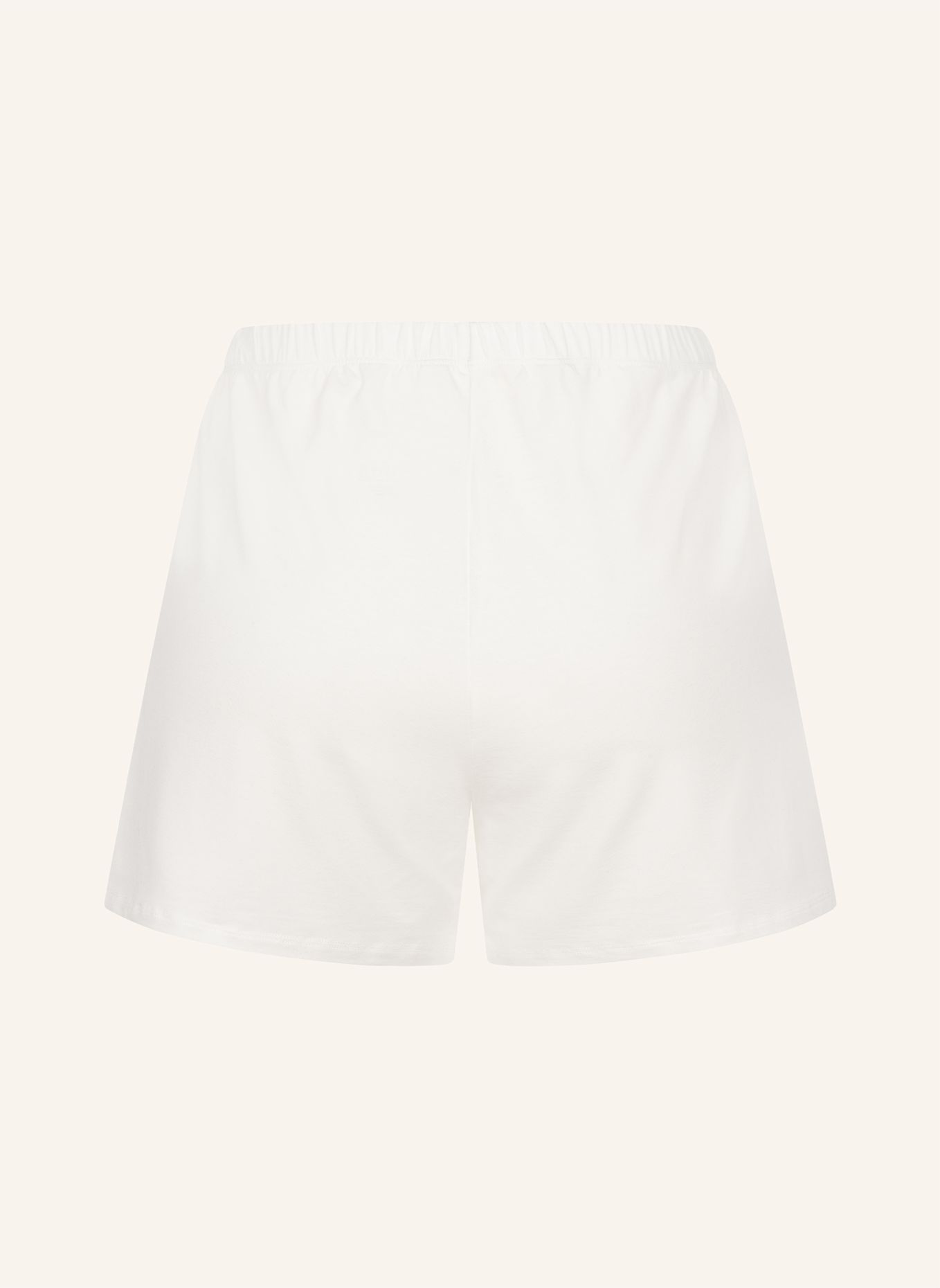 erlich textil Light Touch kurze Schlafhose mit Lyocell - seidig weich: BEIGE / WEISS