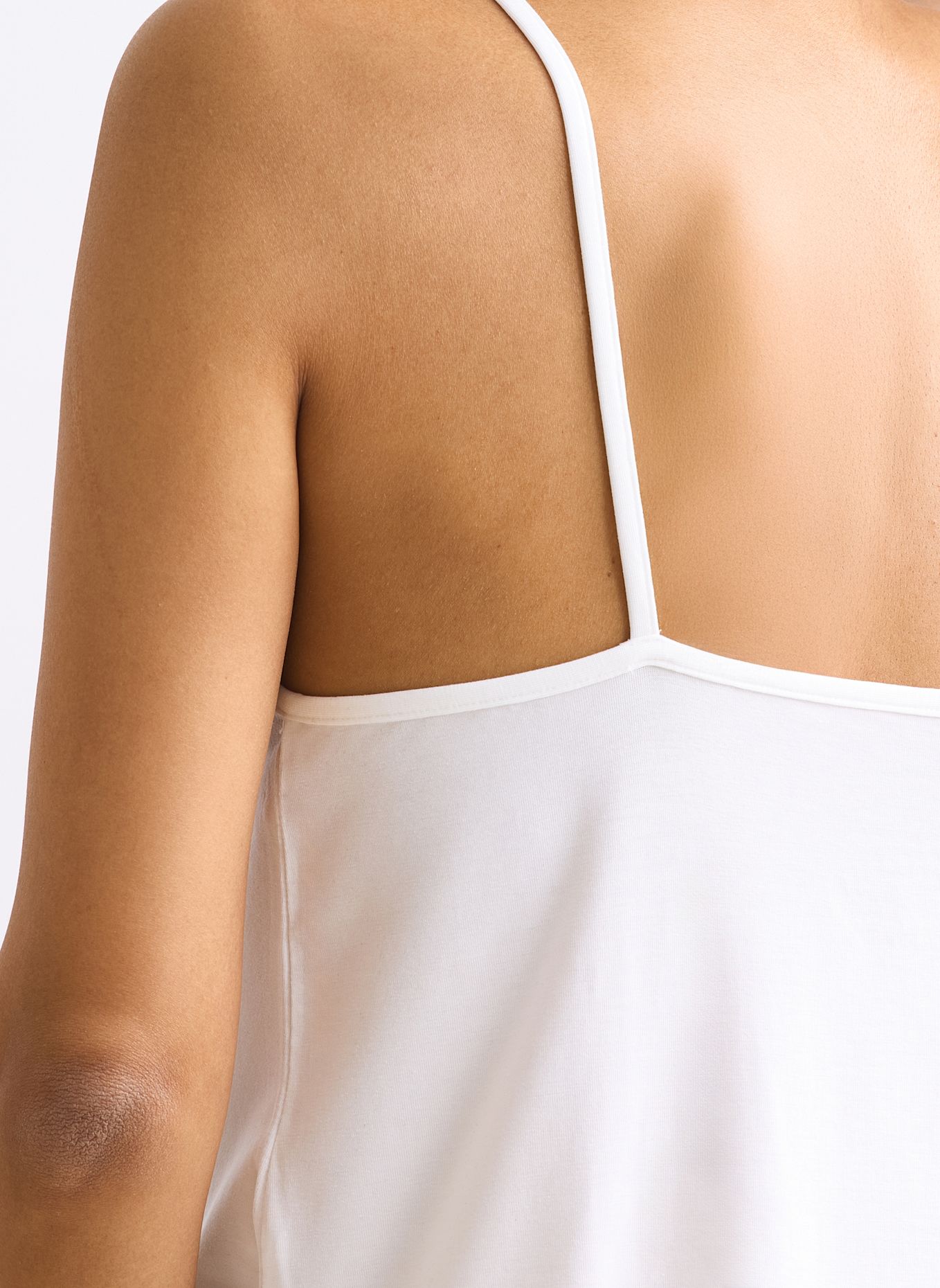 erlich textil Light Touch Camisole mit weichem Lyocell: BEIGE / WEISS
