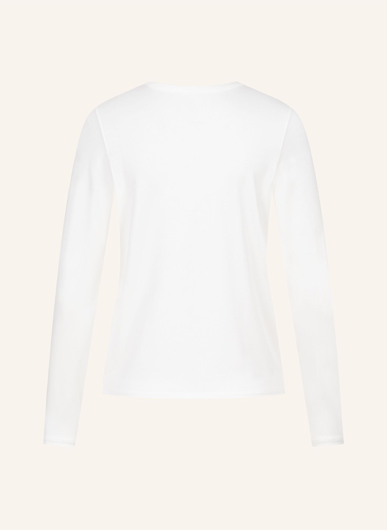 erlich textil Light Touch lockeres Langarmshirt mit Lyocell - seidig weich: BEIGE / WEISS