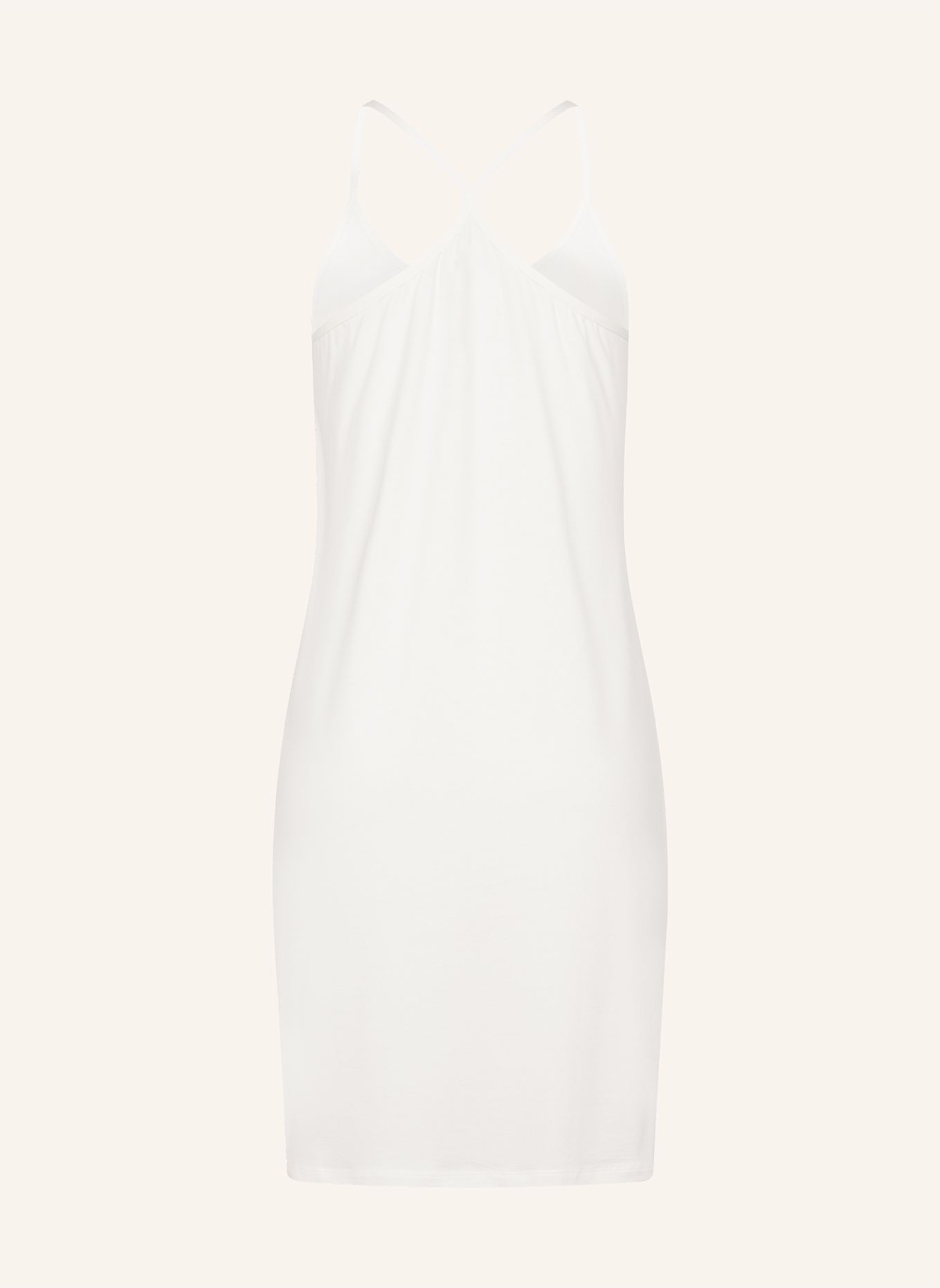 erlich textil Light Touch Trägernachthemd mit Lyocell - seidig weich: BEIGE / WEISS