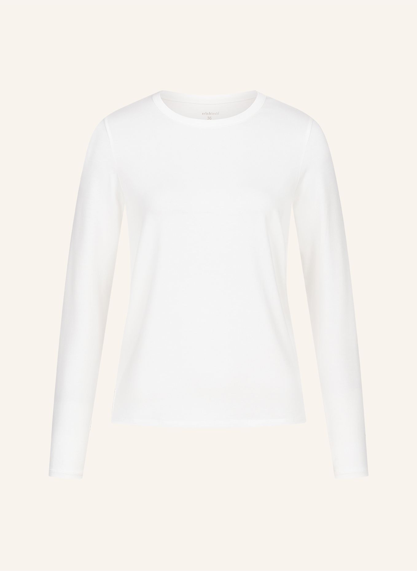 erlich textil Light Touch lockeres Langarmshirt mit Lyocell - seidig weich: BEIGE / WEISS