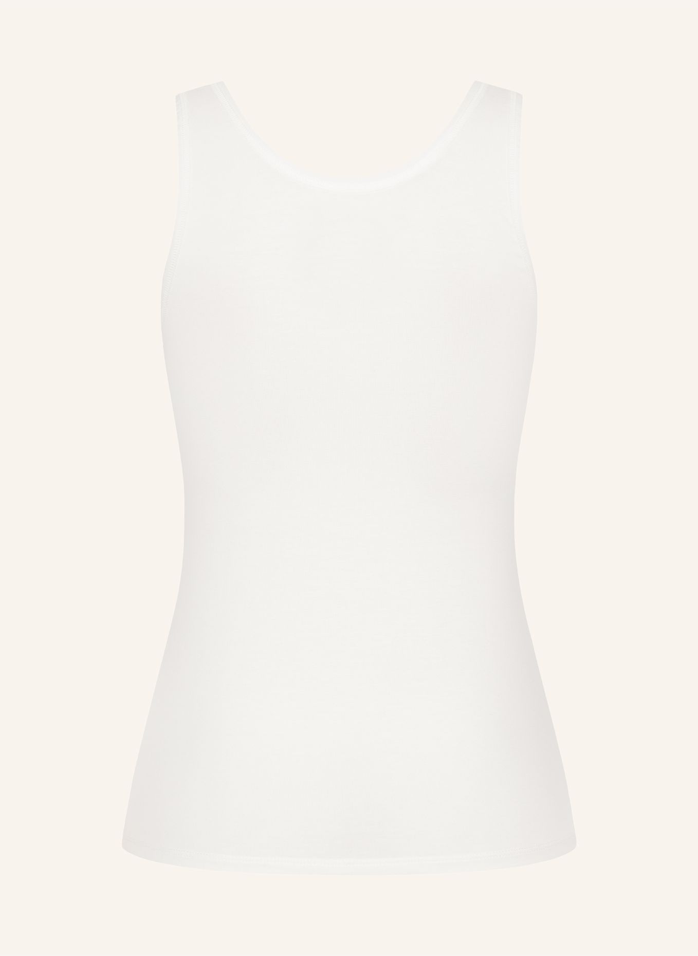 erlich textil Light Touch Tanktop mit weichem Lyocell, seidig fein elastisch: BEIGE / WEISS