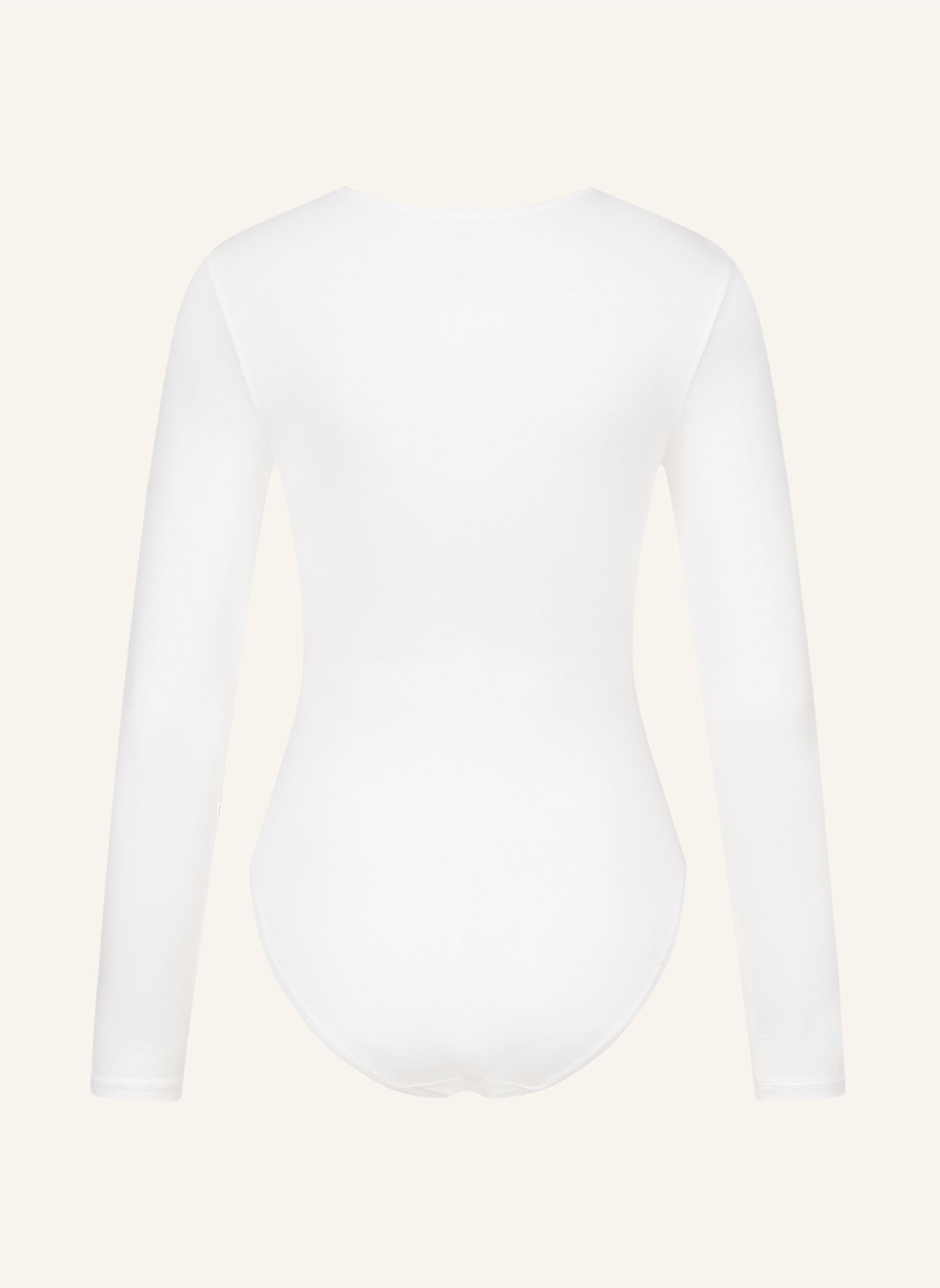 erlich textil Light Touch Langarm Body aus weichem Lyocell: BEIGE / WEISS