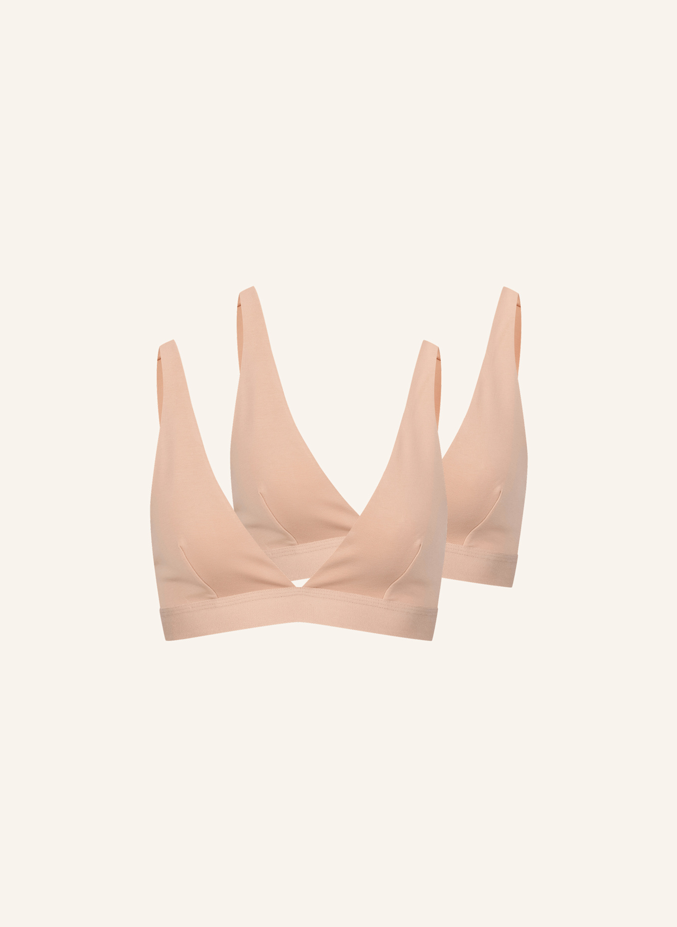 erlich textil erlich textil 2 PACK SEAMLESS PLUNGE BH CASUAL COTTON PLUNGE BH IM 2er PACK: BEIGE