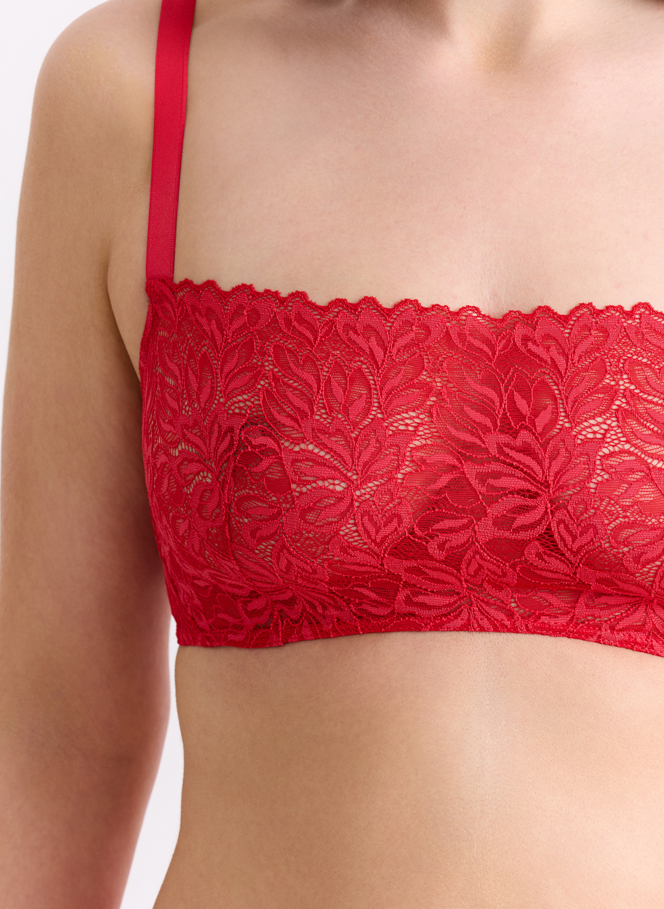 erlich textil Bustier DREAMY LACE BANDEAU BRALETTE: ROT