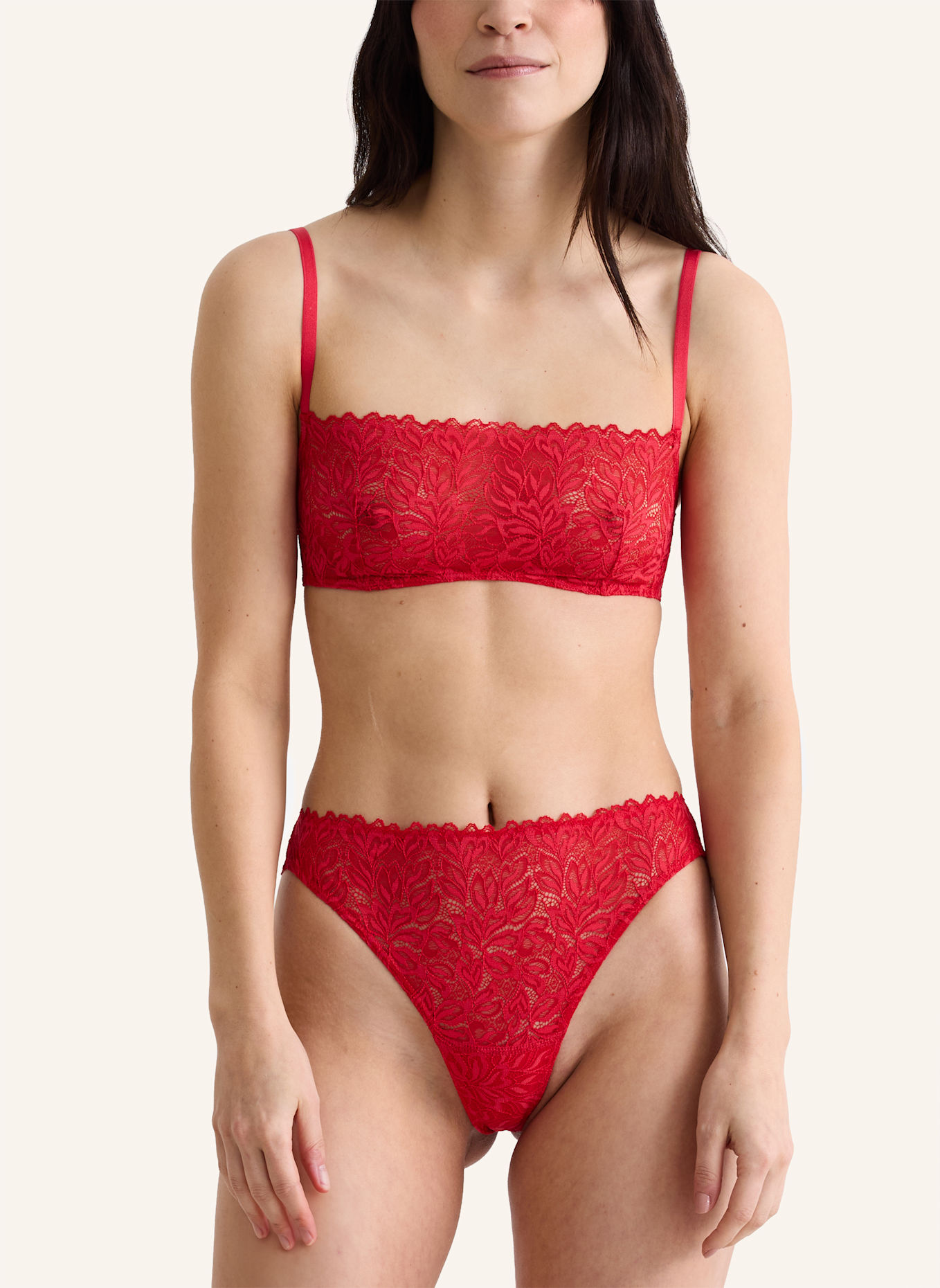 erlich textil String DREAMY LACE HIGH WAIST BRAZIL: ROT