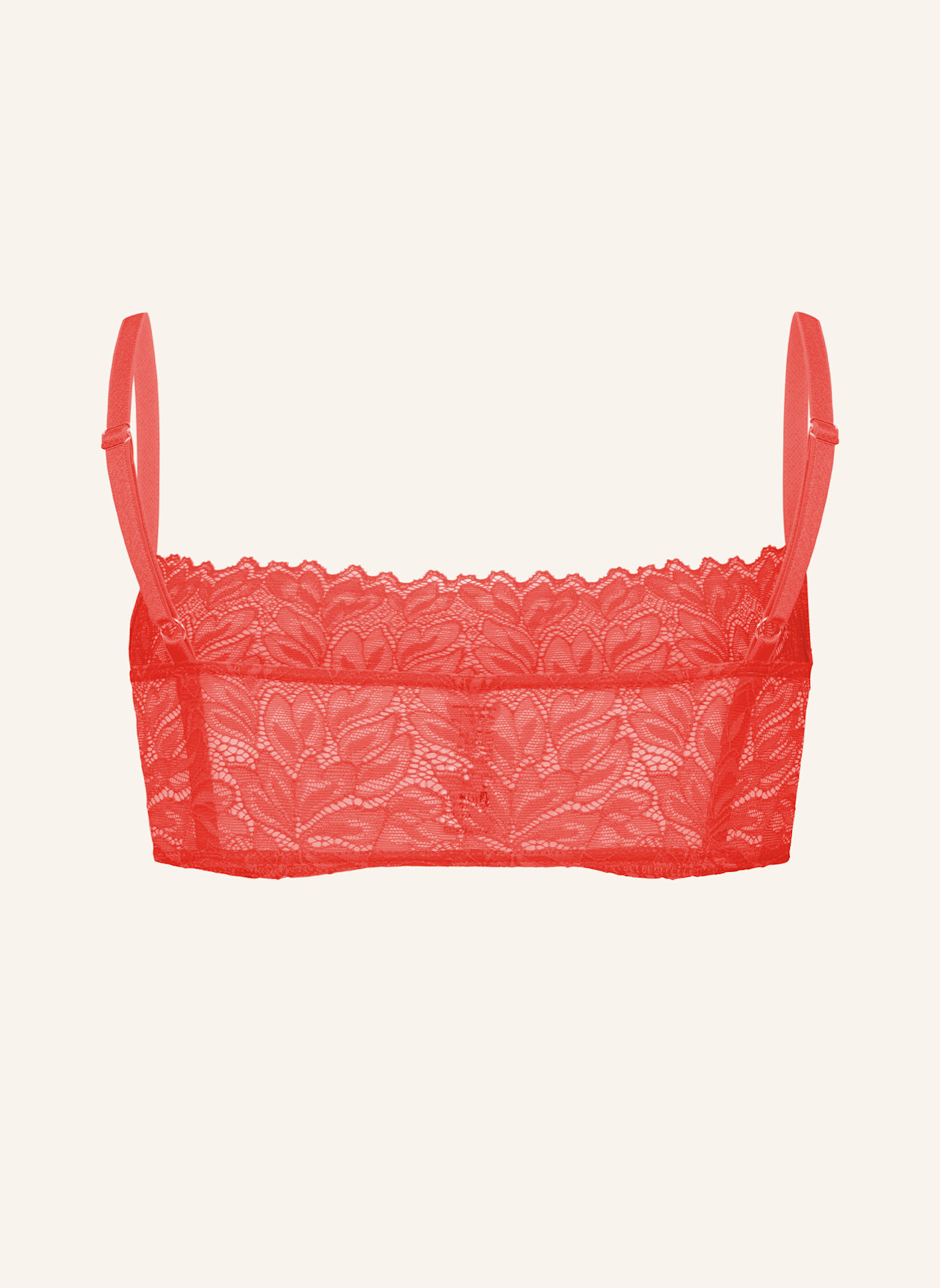 erlich textil Dreamy Lace Bandeau Bralette bügellos aus nachhaltiger Spitze - verstellbare Träger: ORANGE