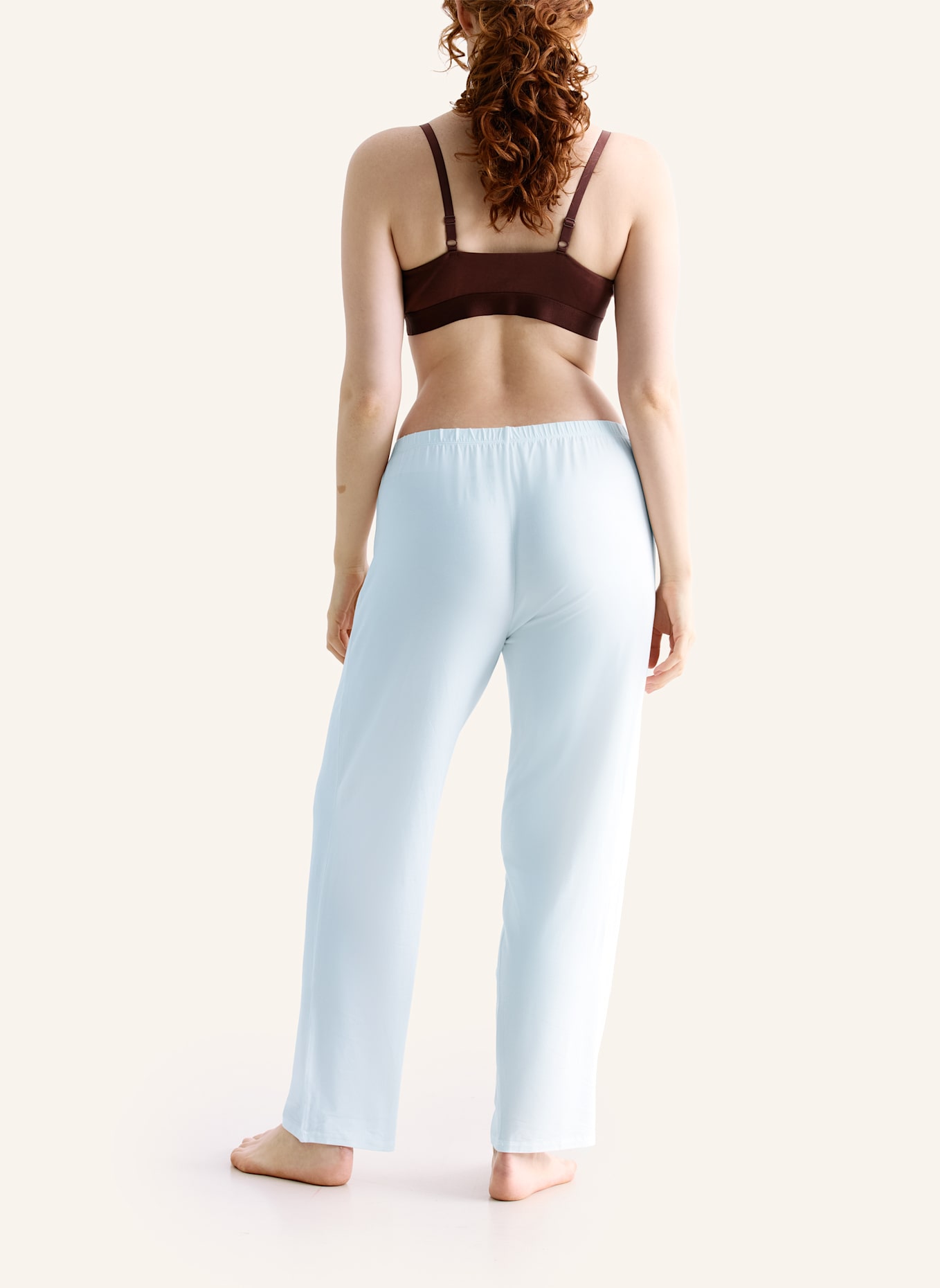 erlich textil Light Touch lange Schlafhose aus Lyocell - seidig weich: BLAU