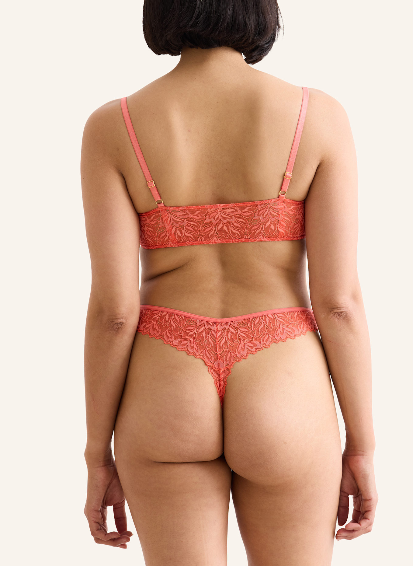 erlich textil 3er Pack Light Touch enge lange Boxershorts aus weichem Lyocell - feuchtigkeitsregulierend, Dreamy Lace String Tanga aus nachhaltiger Spitze - atmungsaktiv: ORANGE