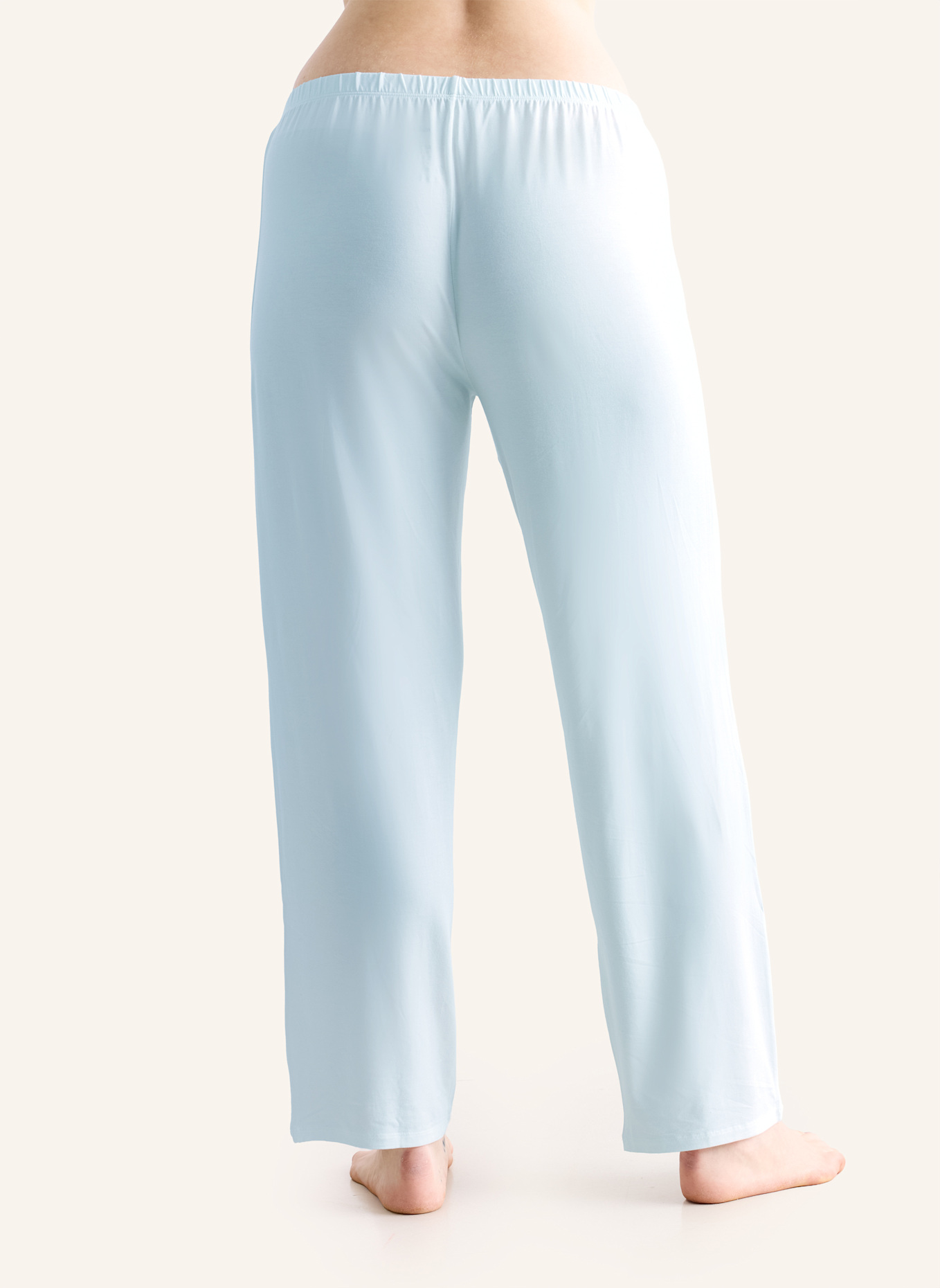 erlich textil Light Touch lange Schlafhose aus Lyocell - seidig weich: BLAU