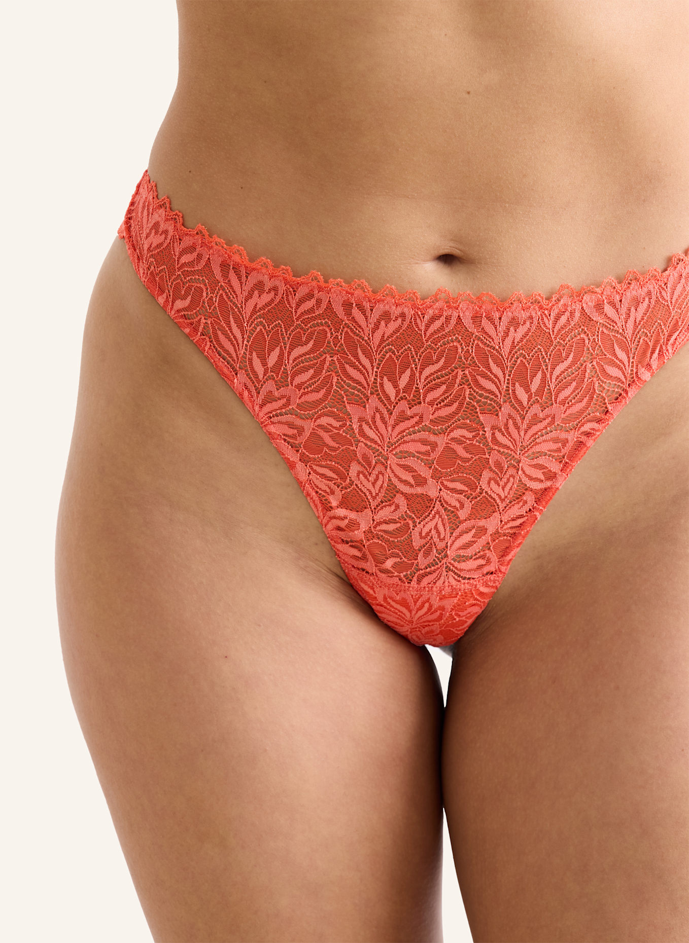 erlich textil 3er Pack Light Touch enge lange Boxershorts aus weichem Lyocell - feuchtigkeitsregulierend, Dreamy Lace String Tanga aus nachhaltiger Spitze - atmungsaktiv: ORANGE