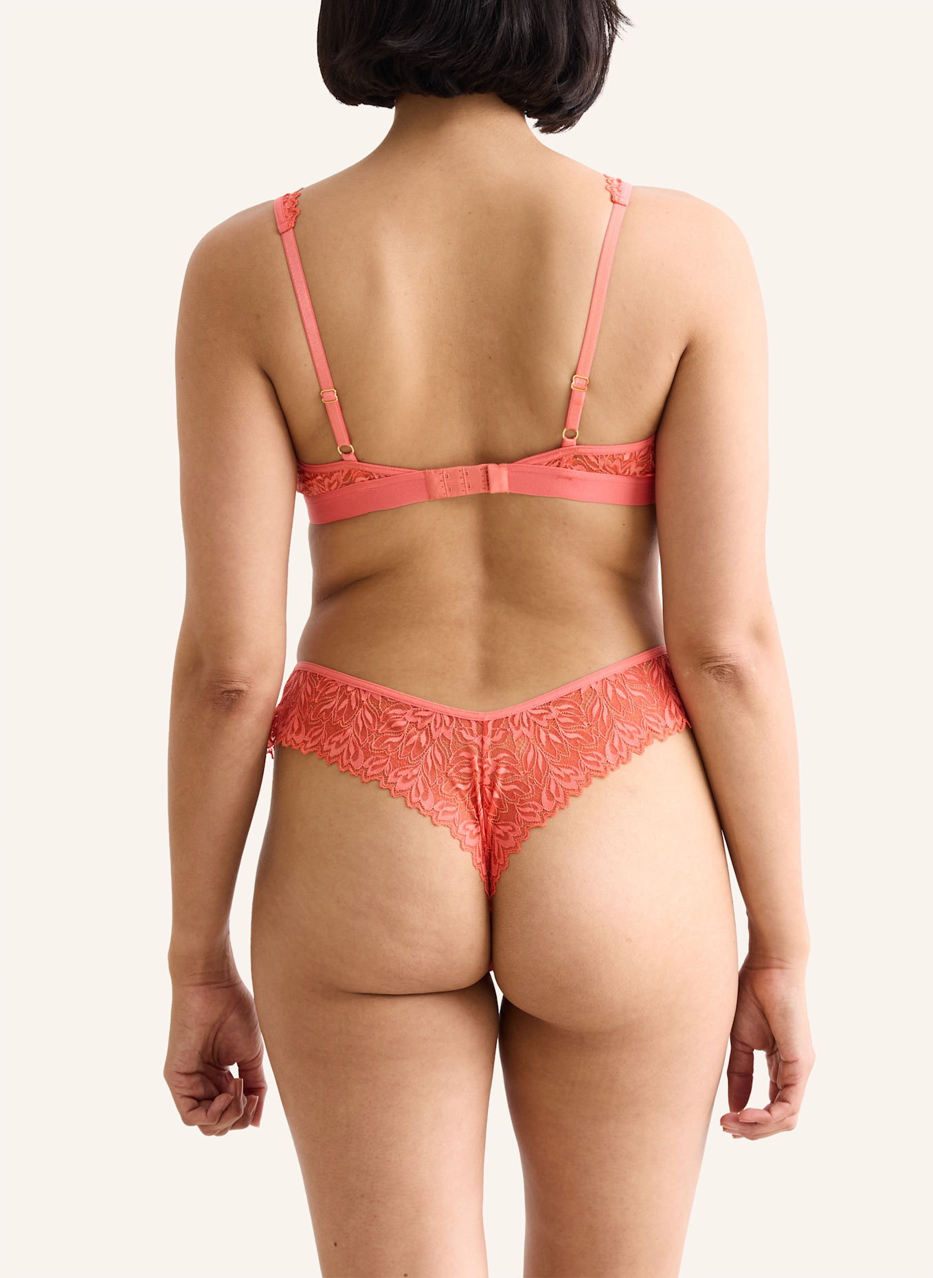 erlich textil Dreamy Lace Brazil String aus nachhaltiger Spitze - atmungsaktiv: ORANGE