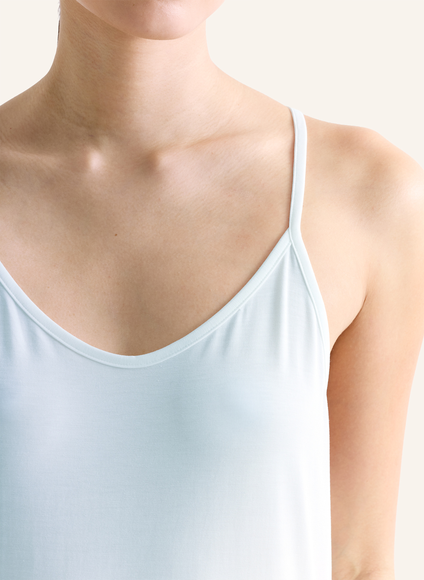 erlich textil Light Touch Trägernachthemd aus Lyocell - seidig weich: BLAU
