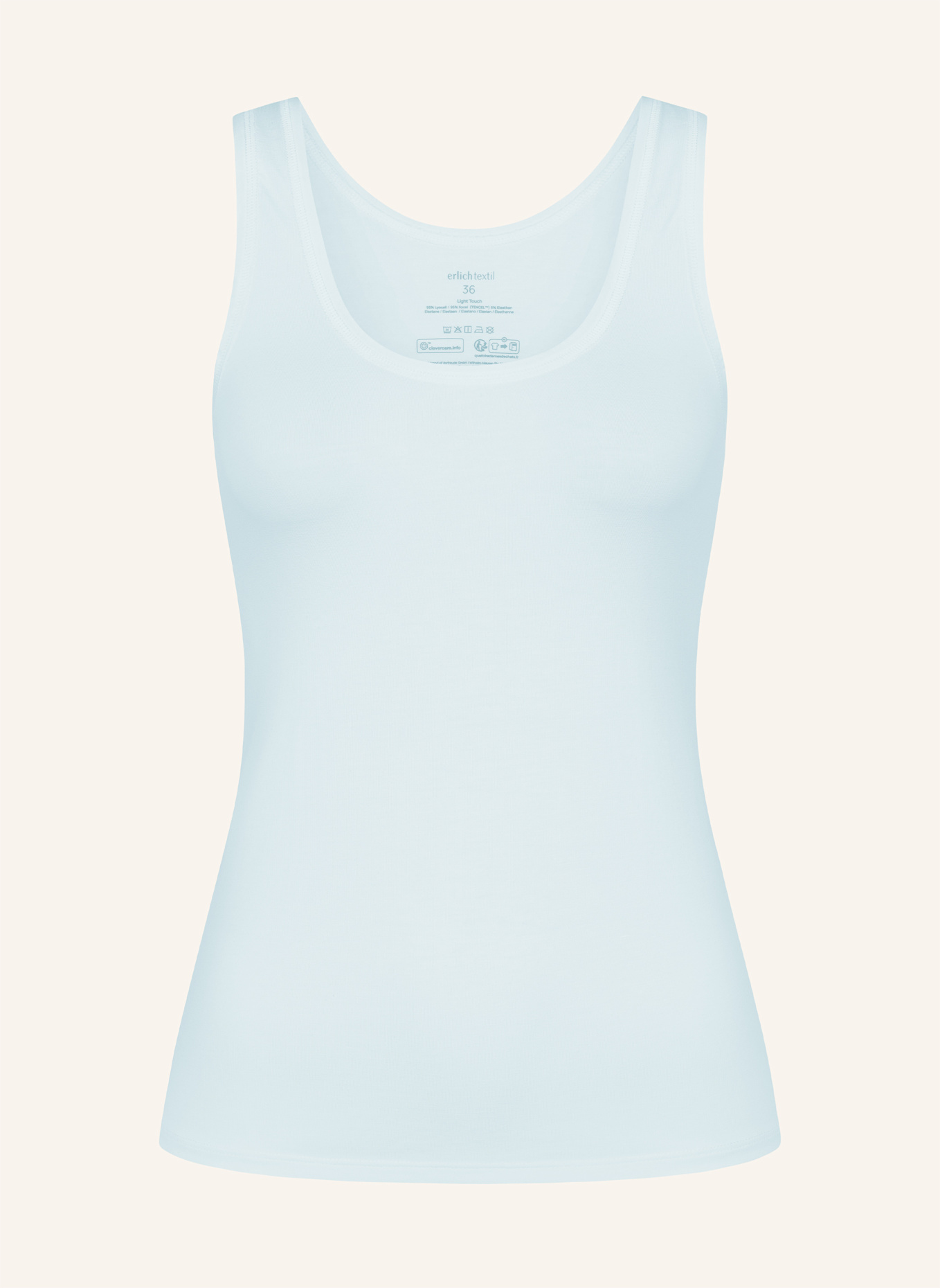 erlich textil Light Touch Tanktop aus weichem Lyocell, seidig fein elastisch: BLAU