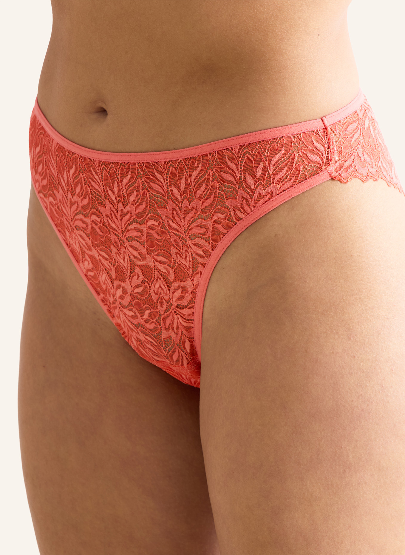 erlich textil Dreamy Lace Brazil Slip aus nachhaltiger Spitze - atmungsaktiv: ORANGE