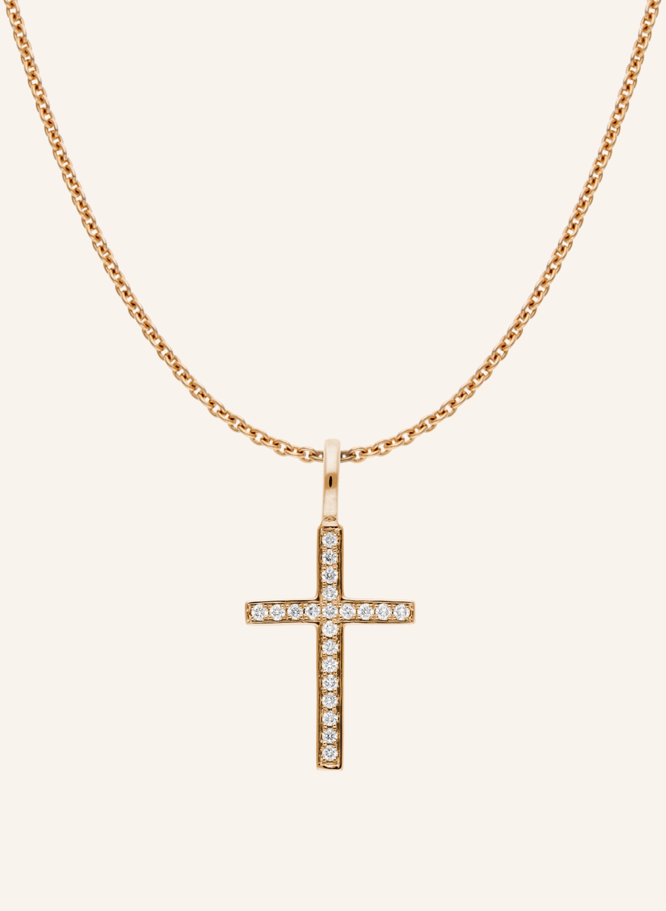 CADA Kette SMALL TURIN CROSS, Farbe: ROSÉGOLD (Bild 1)