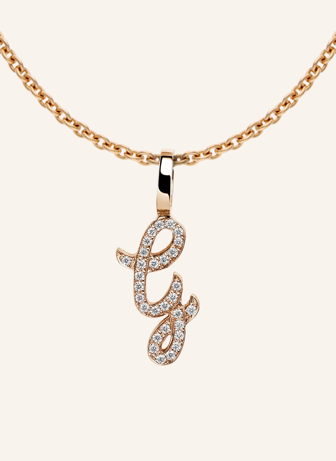 CADA Kette TINY DIAMOND LETTER G: ROSÉGOLD
