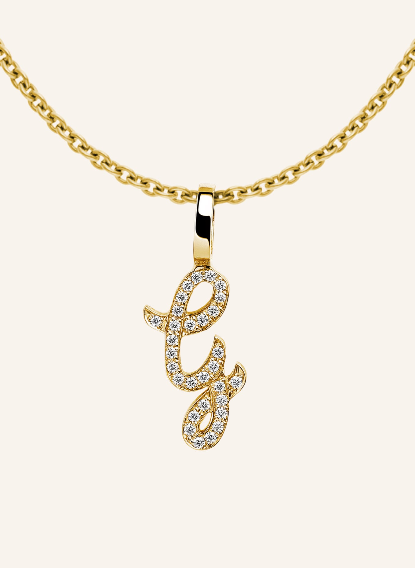 CADA Kette TINY DIAMOND LETTER G: GOLD