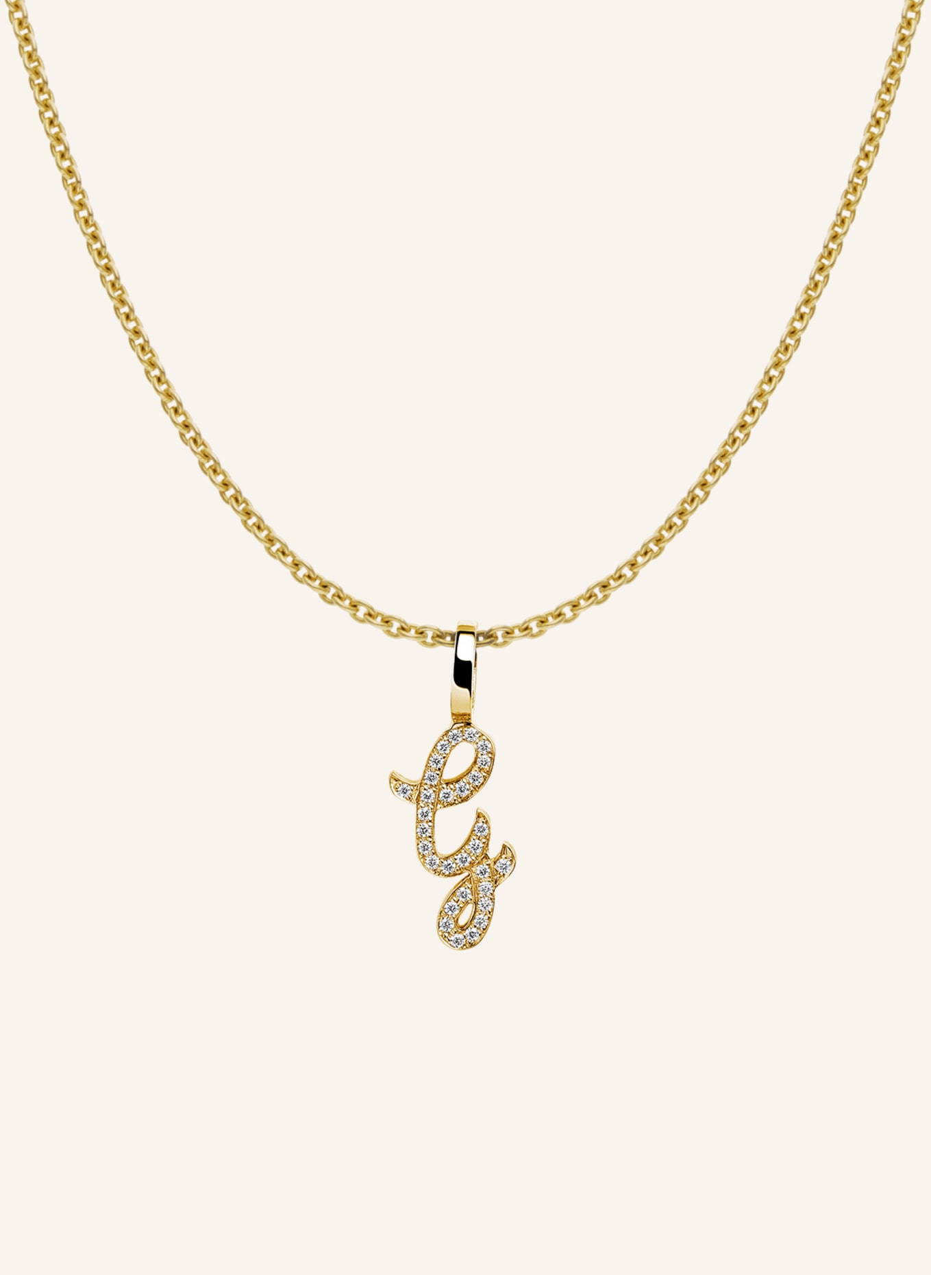 CADA Kette TINY DIAMOND LETTER G: GOLD