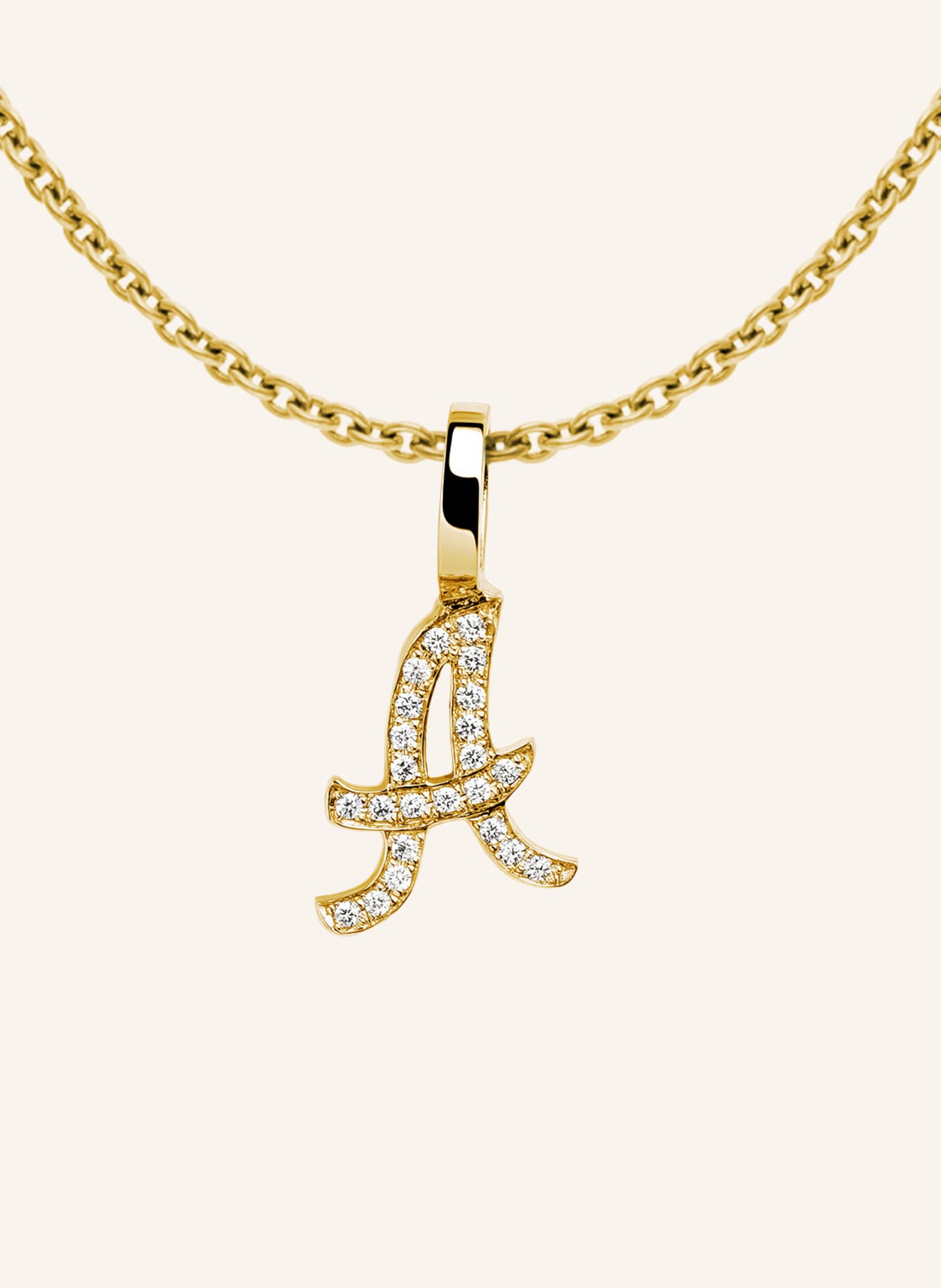 CADA Kette TINY DIAMOND LETTER A: GOLD