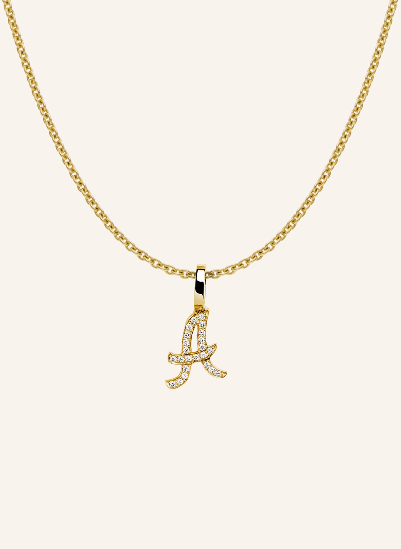 CADA Kette TINY DIAMOND LETTER A: GOLD