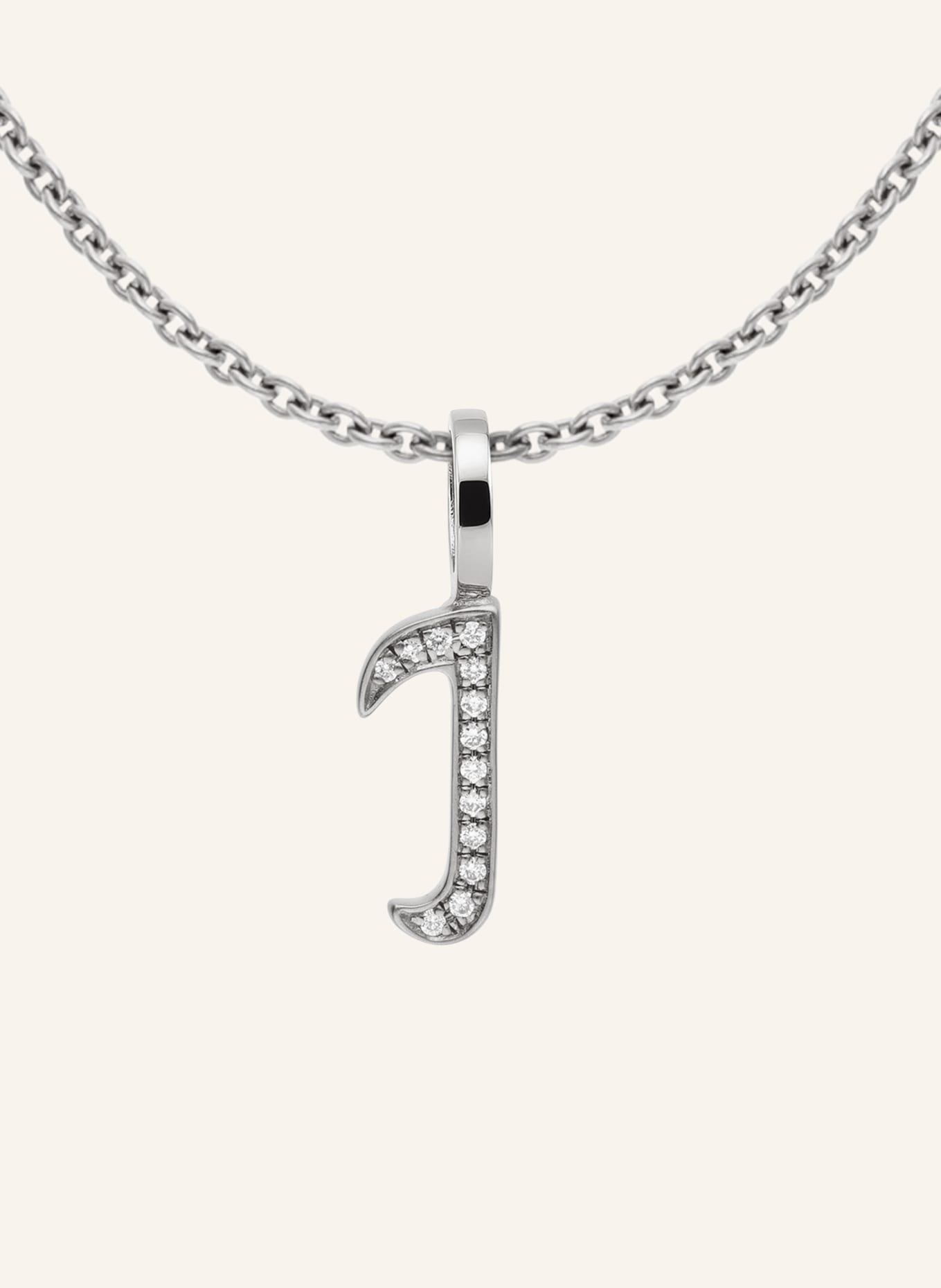 CADA Kette TINY DIAMOND LETTER I: WEISSGOLD
