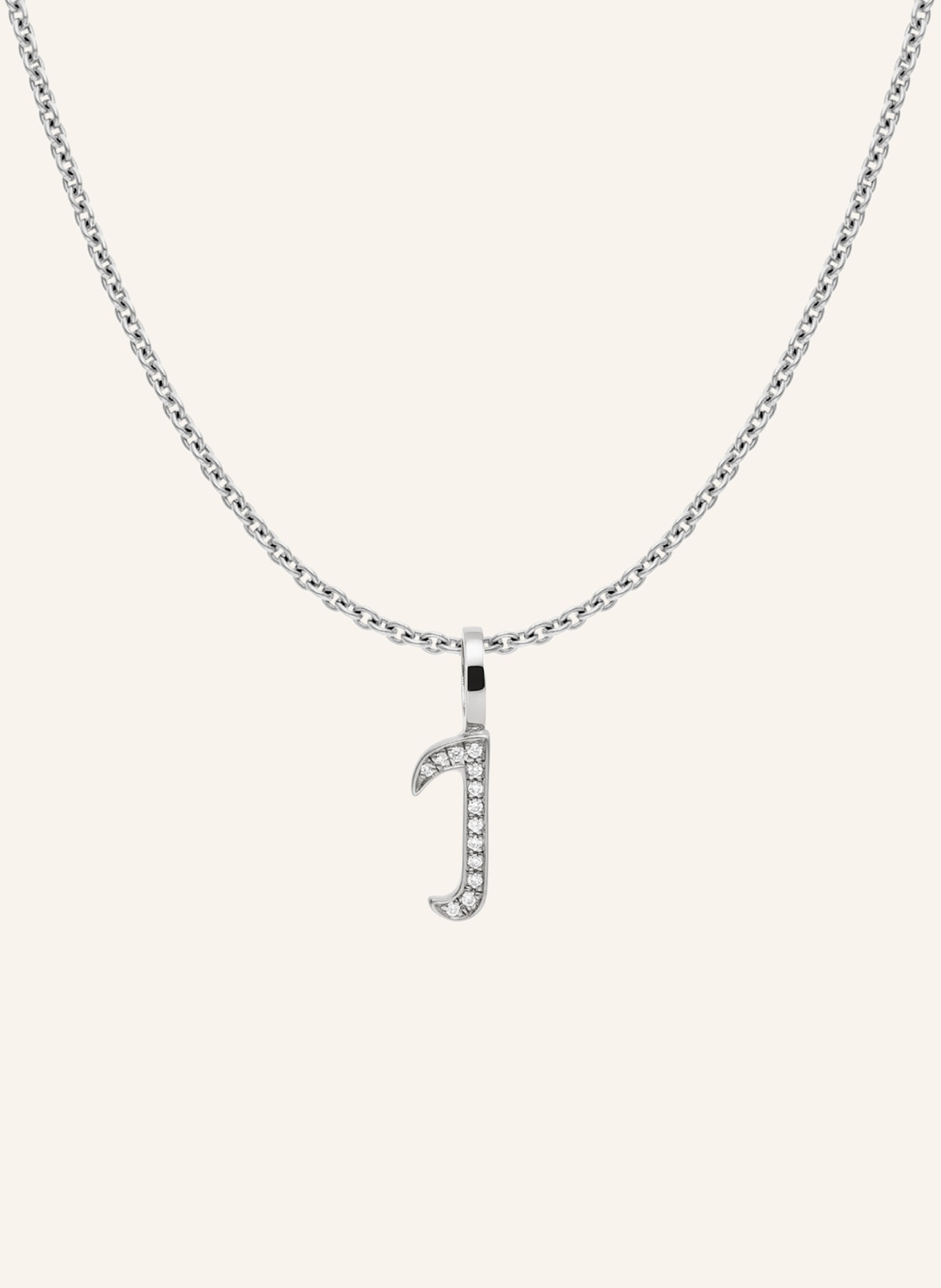 CADA Kette TINY DIAMOND LETTER I: WEISSGOLD