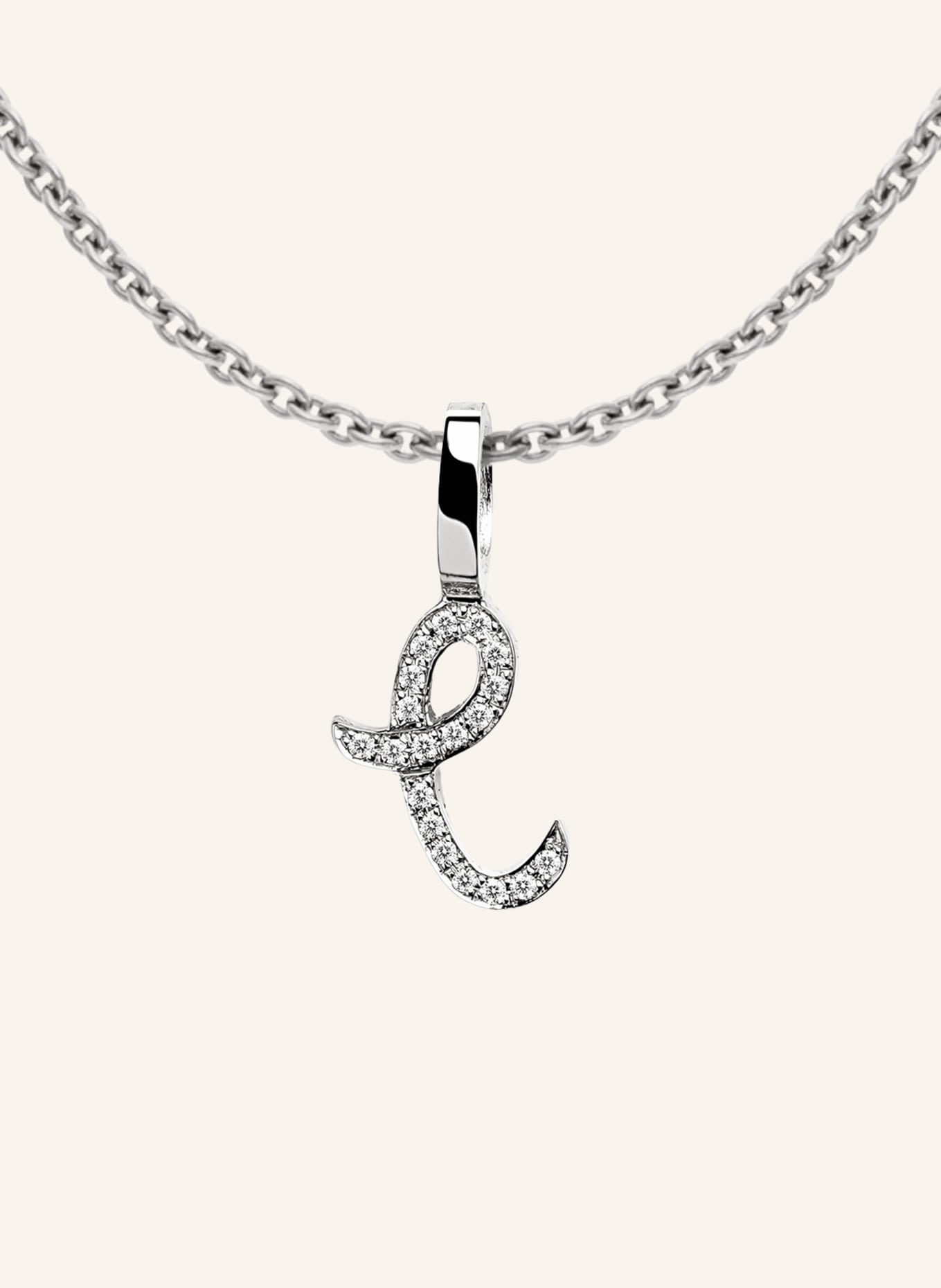 CADA Kette TINY DIAMOND LETTER C: WEISSGOLD