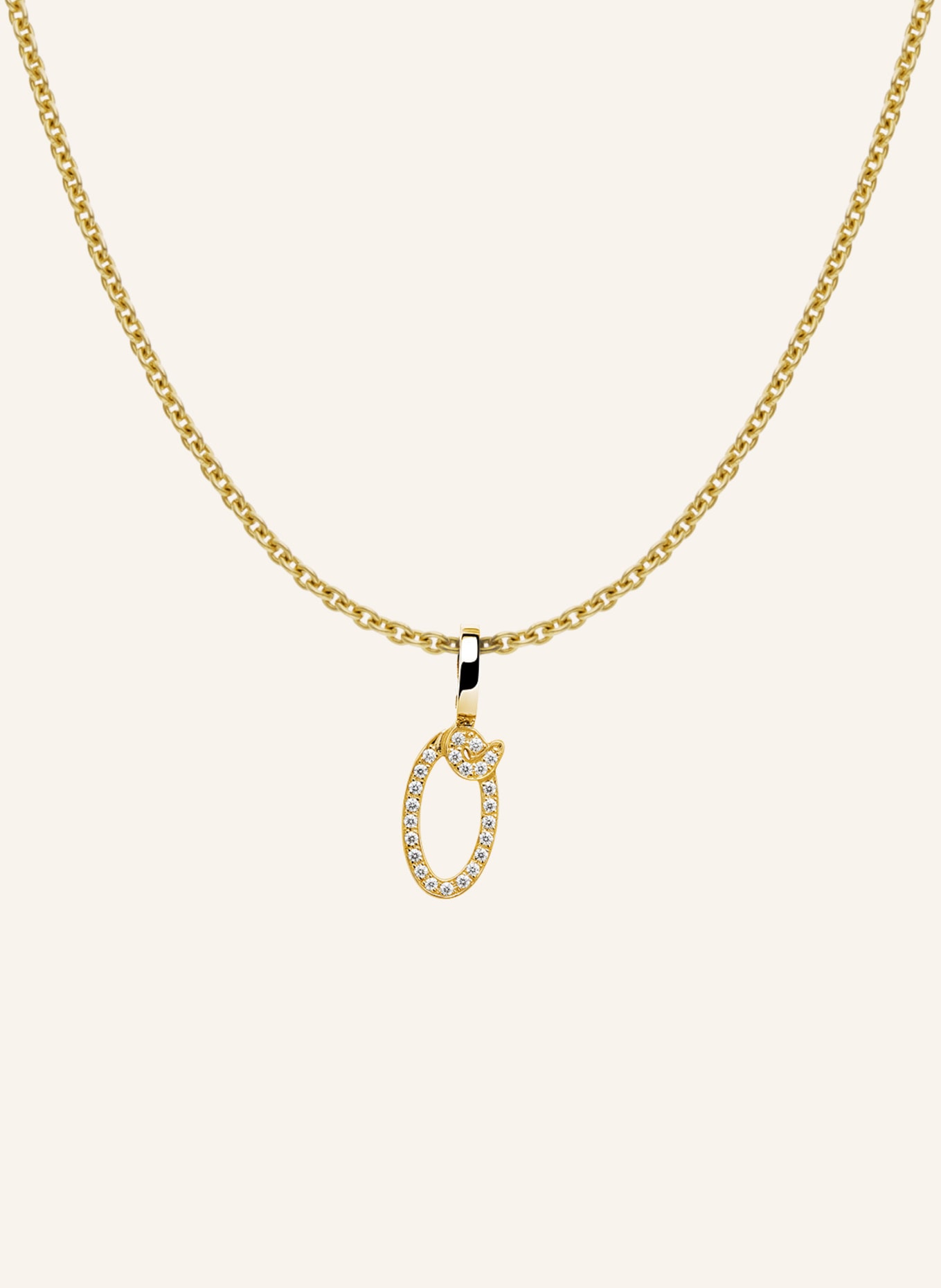 CADA Kette TINY DIAMOND LETTER O: GOLD