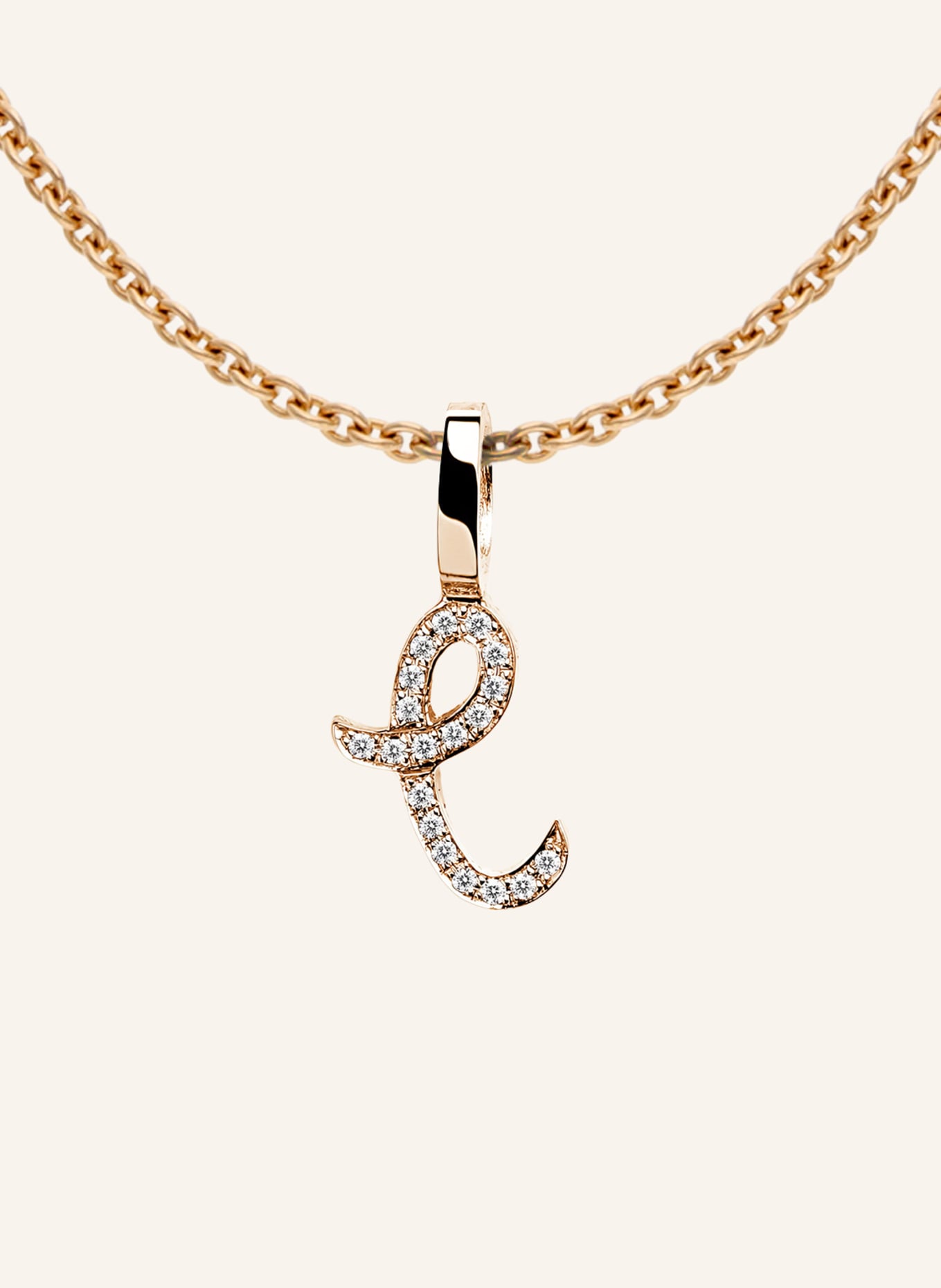 CADA Kette TINY DIAMOND LETTER C: ROSÉGOLD