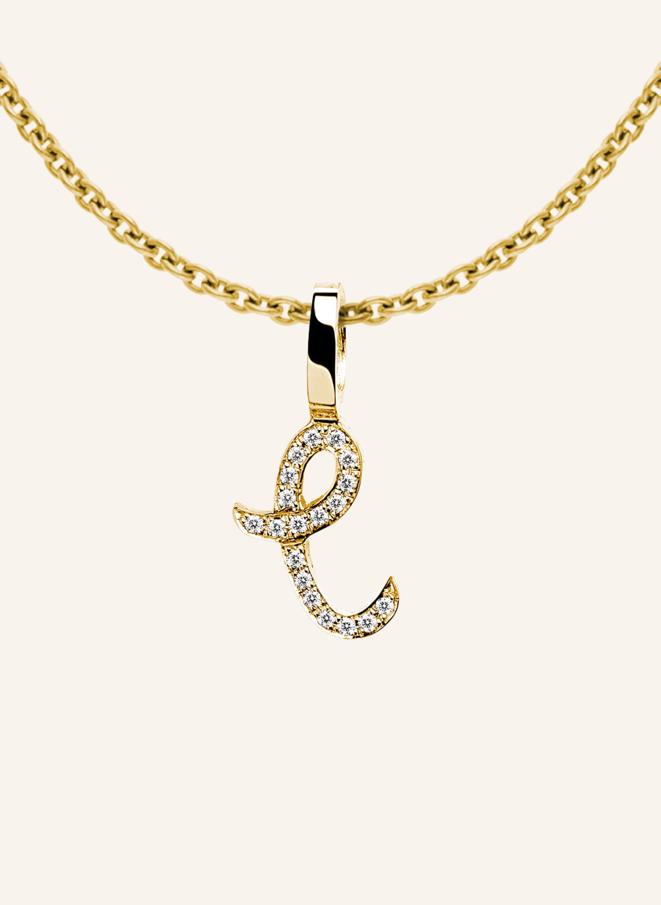 CADA Kette TINY DIAMOND LETTER C: GOLD