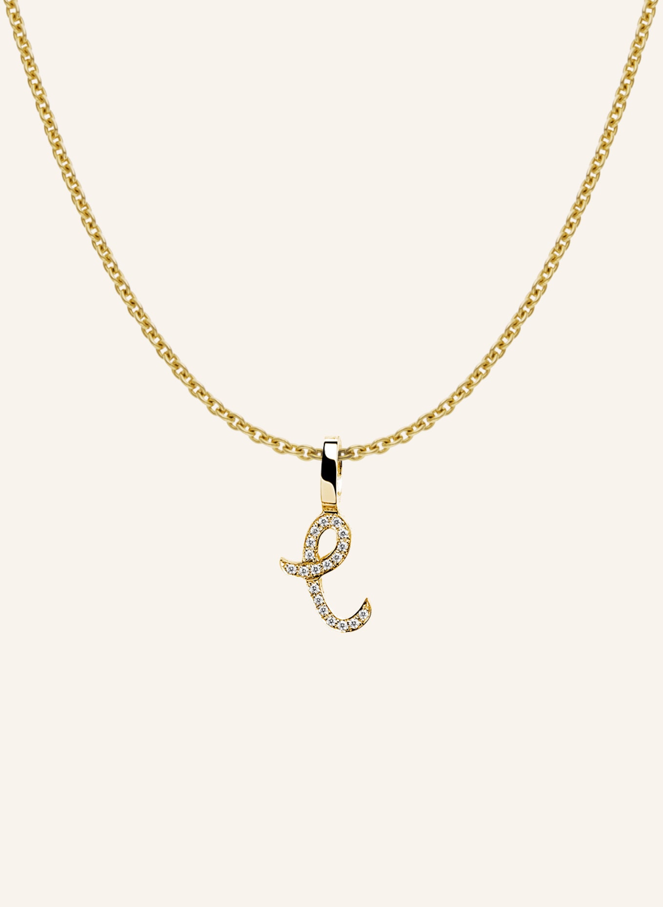 CADA Kette TINY DIAMOND LETTER C: GOLD