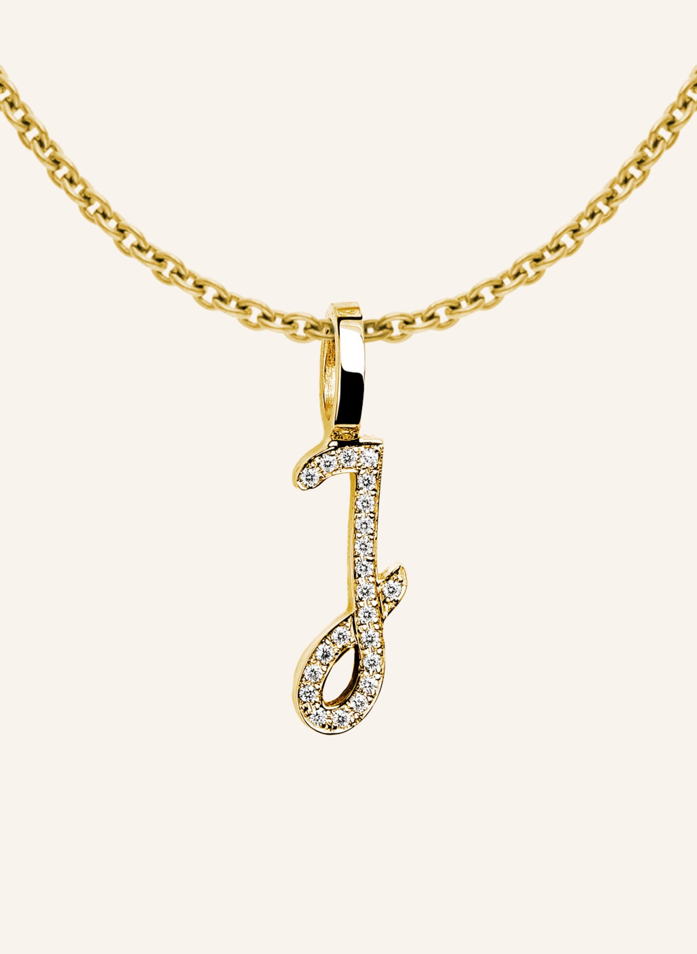 CADA Kette TINY DIAMOND LETTER J: GOLD
