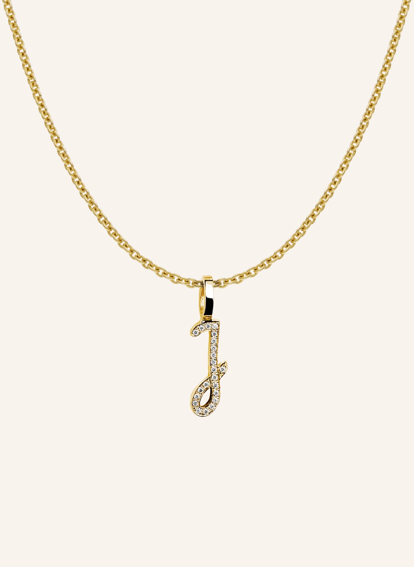 CADA Kette TINY DIAMOND LETTER J: GOLD