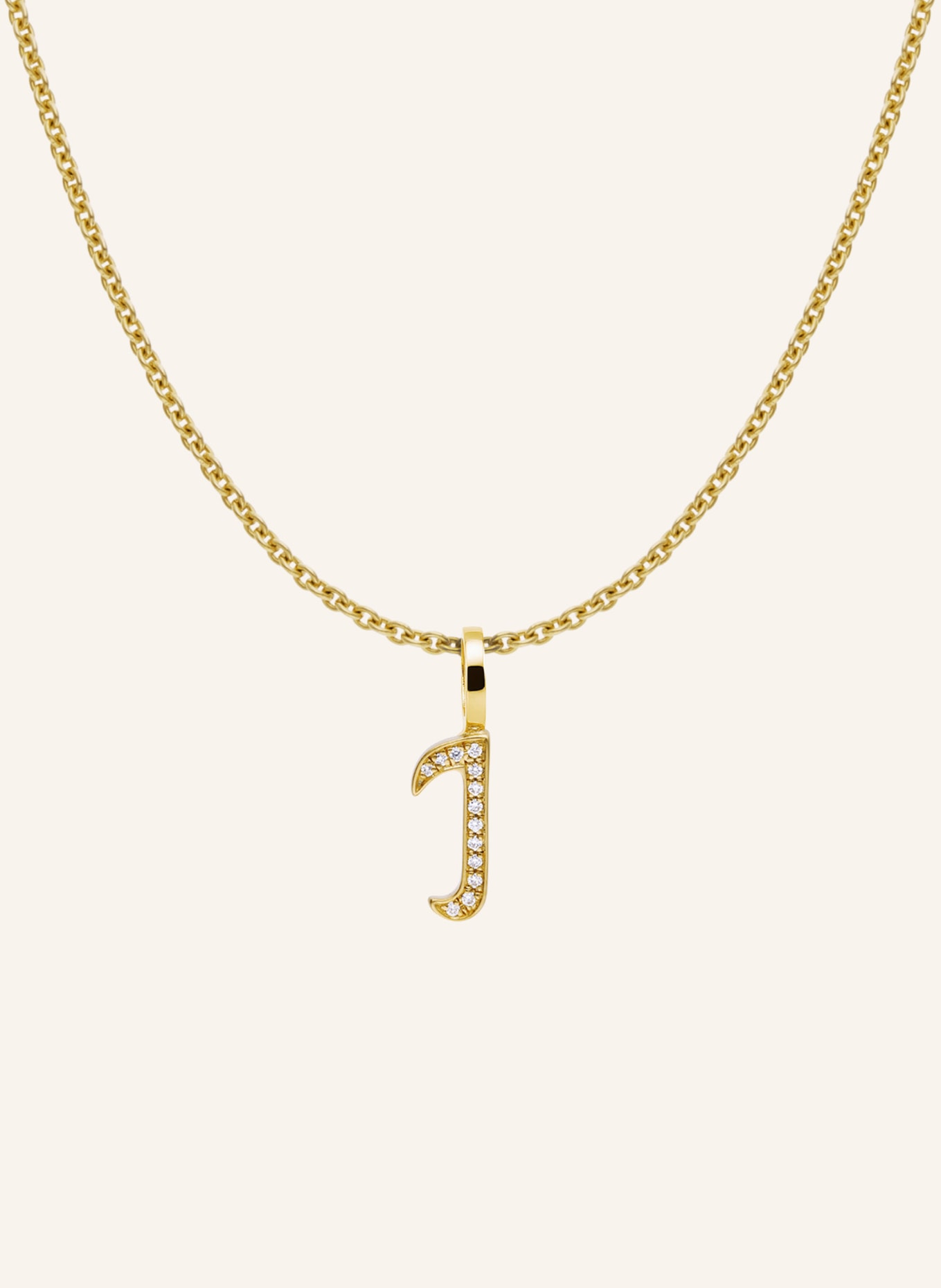 CADA Kette TINY DIAMOND LETTER I: GOLD