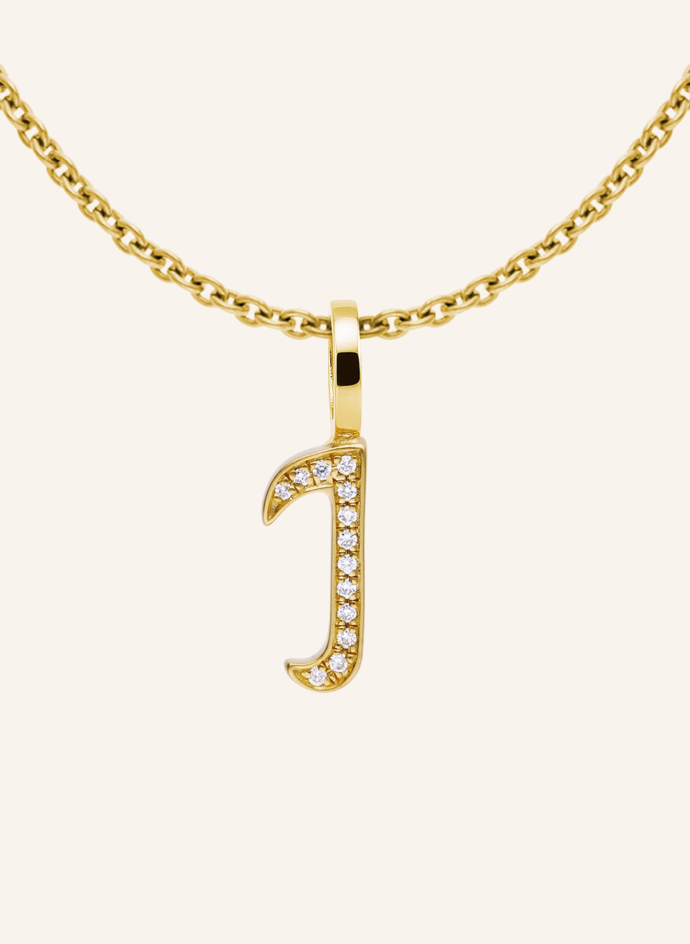 CADA Kette TINY DIAMOND LETTER I: GOLD