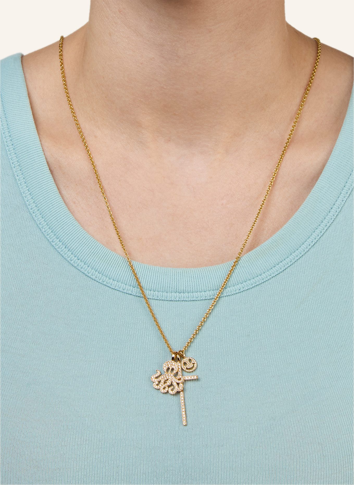 CADA Kette TINY SMILING FACE: GOLD