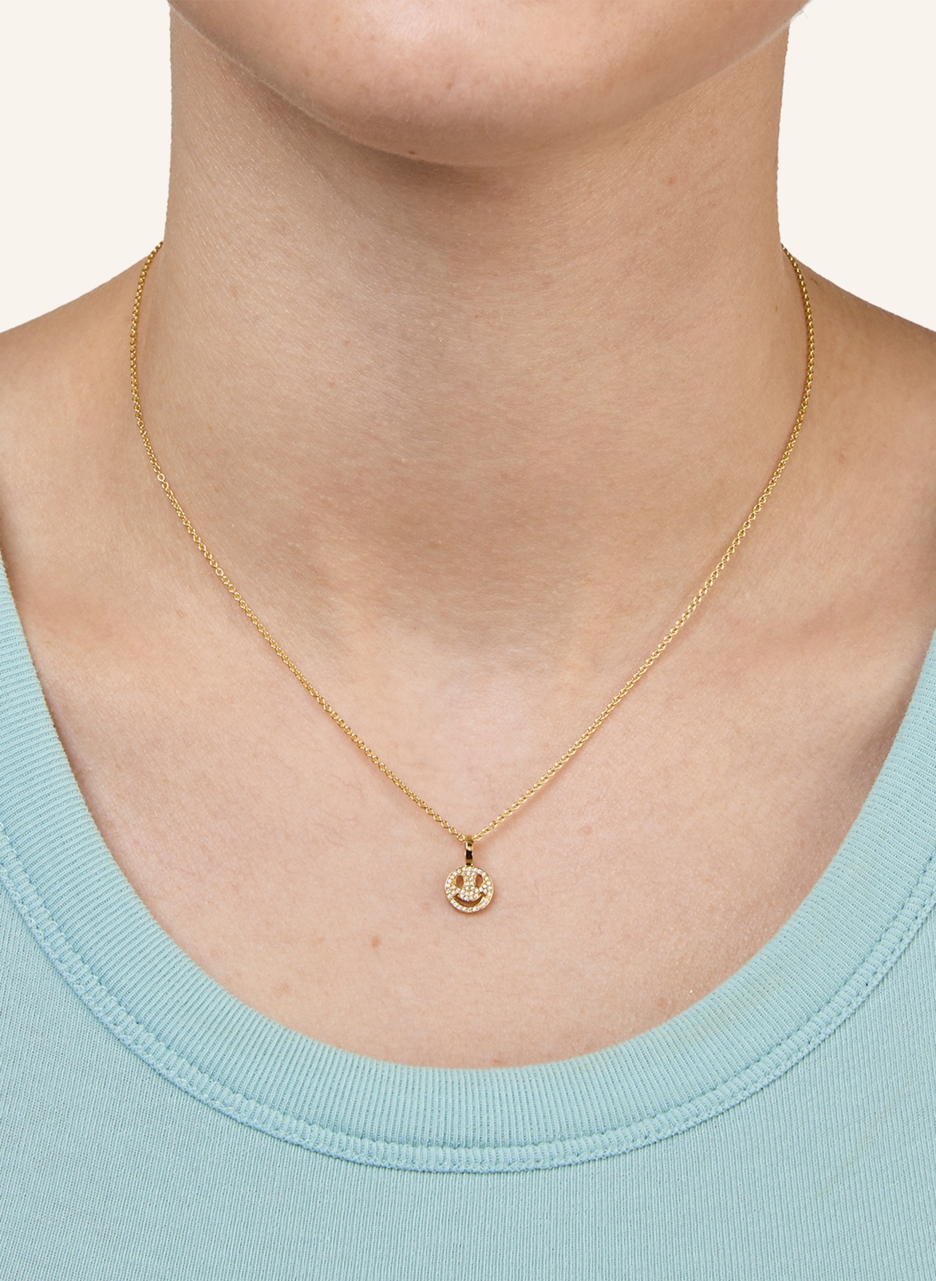 CADA Kette TINY SMILING FACE: GOLD