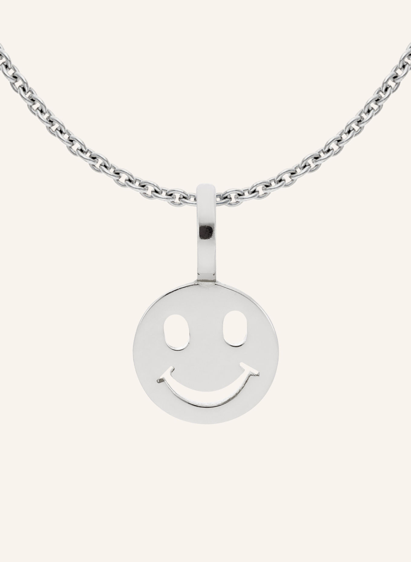 CADA Kette TINY SMILING FACE: WEISSGOLD