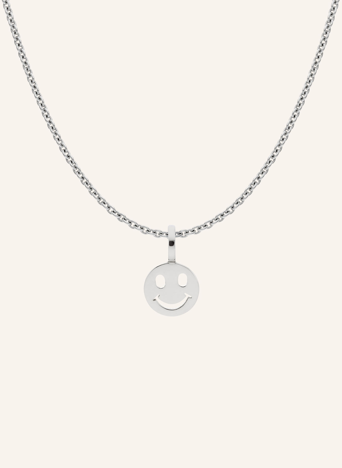 CADA Kette TINY SMILING FACE: WEISSGOLD