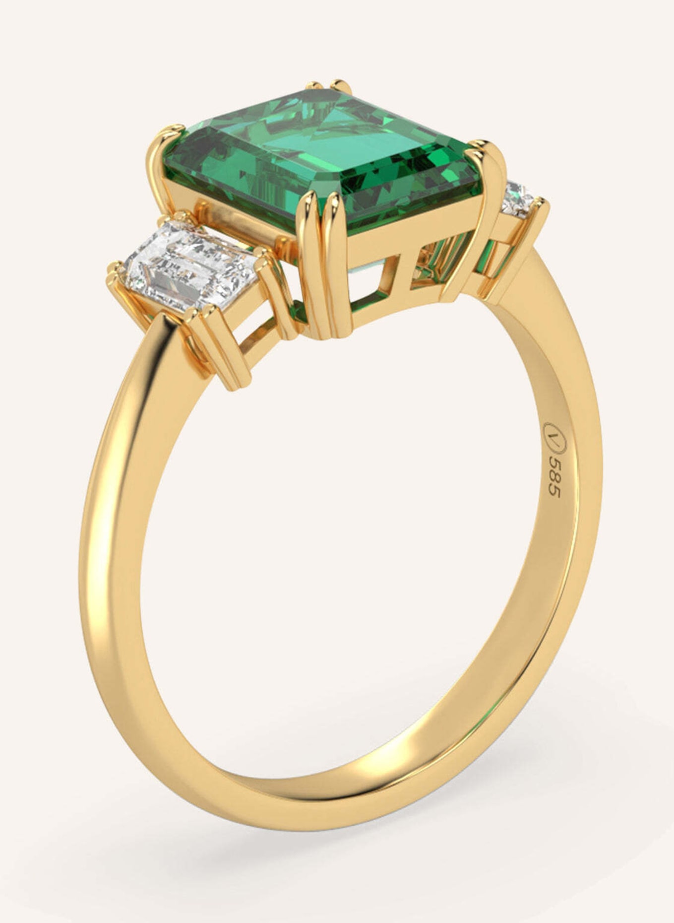 VEYNOU Ring EDEN aus 14 Karat Gelbgold mit Smaragd und Diamanten: GOLD