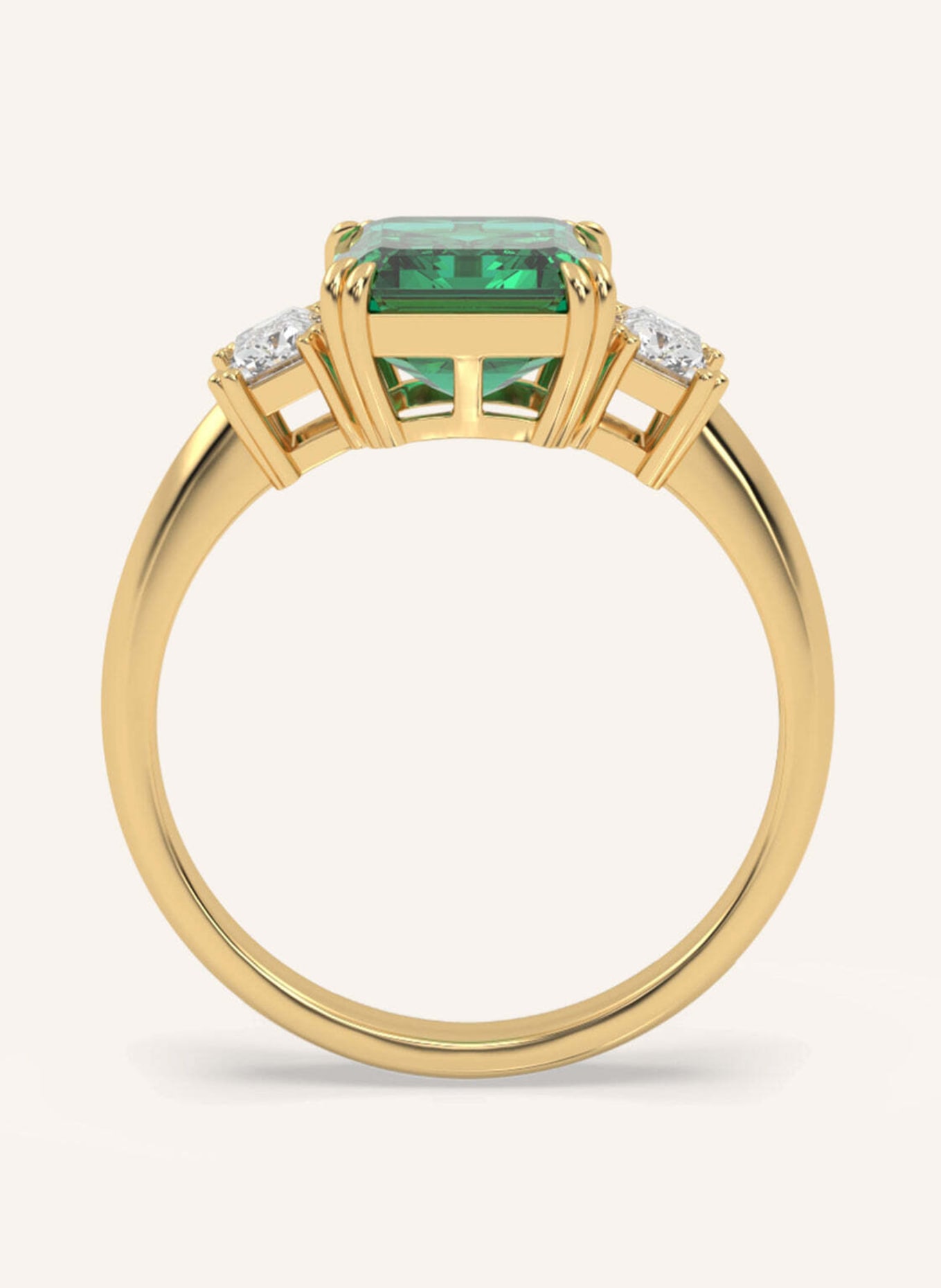 VEYNOU Ring EDEN aus 14 Karat Gelbgold mit Smaragd und Diamanten: GOLD