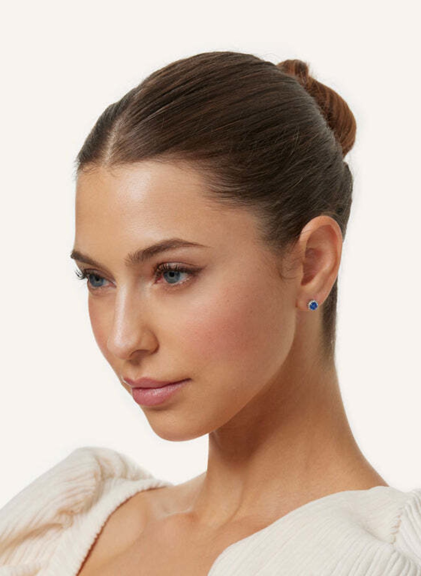 VEYNOU Ohrstecker AVA aus 14 Karat Roségold und 1,0ct. Saphir und Diamanten: ROSÉGOLD