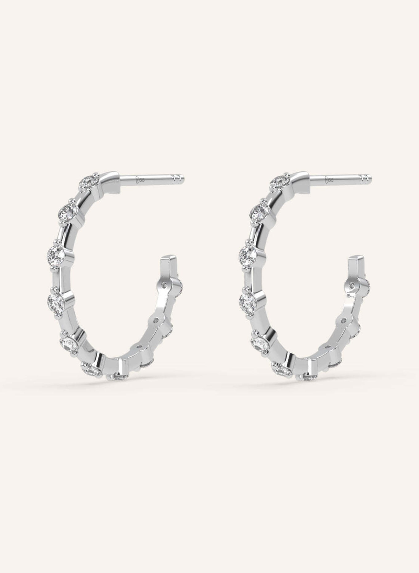 VEYNOU Creolen DAISY aus 14 Karat Weißgold und 0,40ct. Lab-Grown Diamanten: WEISSGOLD